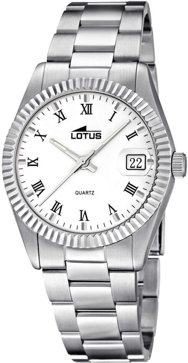 Lotus Quarzuhr Lotus silber klein Damen rund, Uhr 29,7mm), Edelstahlarmband Fashion Armbanduhr L15822/1, (ca. Damen