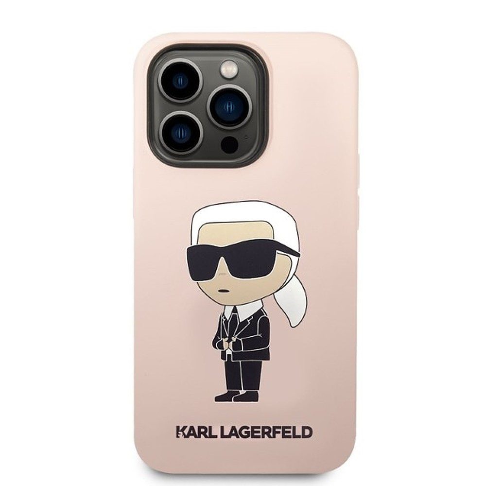 KARL LAGERFELD Handyhülle Schutzhülle Handyschale Designerhülle 6,7 Zoll, MagSafe-kompatibel, Silikon, Mikrofaserfutter