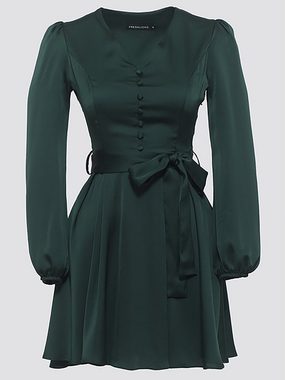 Freshlions Satinkleid Kleid 'Lilla' L grün Sonstige, Taillentunnelzug