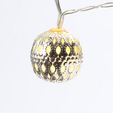 MARELIDA LED-Lichterkette LED Deko Lichterkette 8 Kugeln Metallbälle orientalisch marokkanisch, 8-flammig