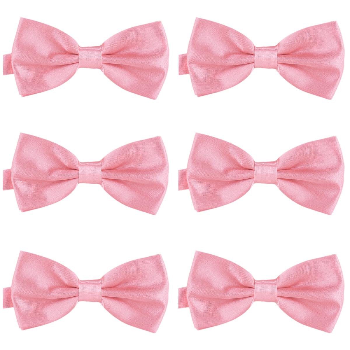 DonDon Fliege Schleifen 12 x 6 cm Junggesellenabschied (Packung, 6-St) bereits gebunden, verstellbar, Seidenlook, 6er-Set