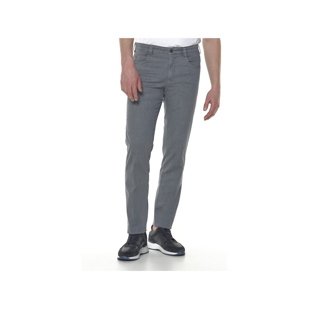 MEYER 5-Pocket-Jeans grau (1-tlg) | Straight-Fit Jeans
