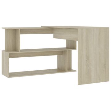 furnicato Schreibtisch Eckschreibtisch Sonoma-Eiche 200x50x76 cm Holzwerkstoff