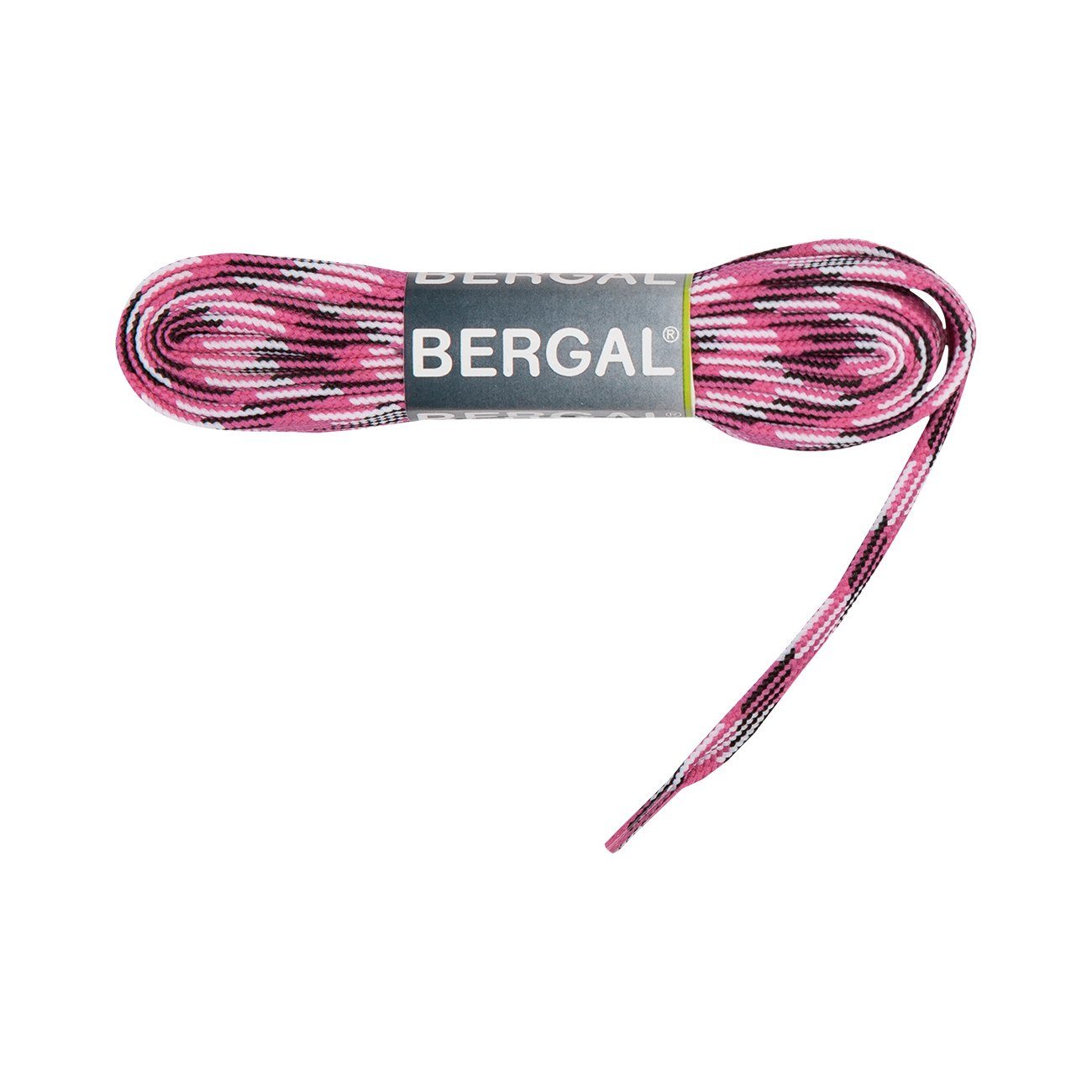 Bergal Schnürsenkel Sneaker Laces - Flach - 10 mm Breit Schwarz/Weiß/Pink