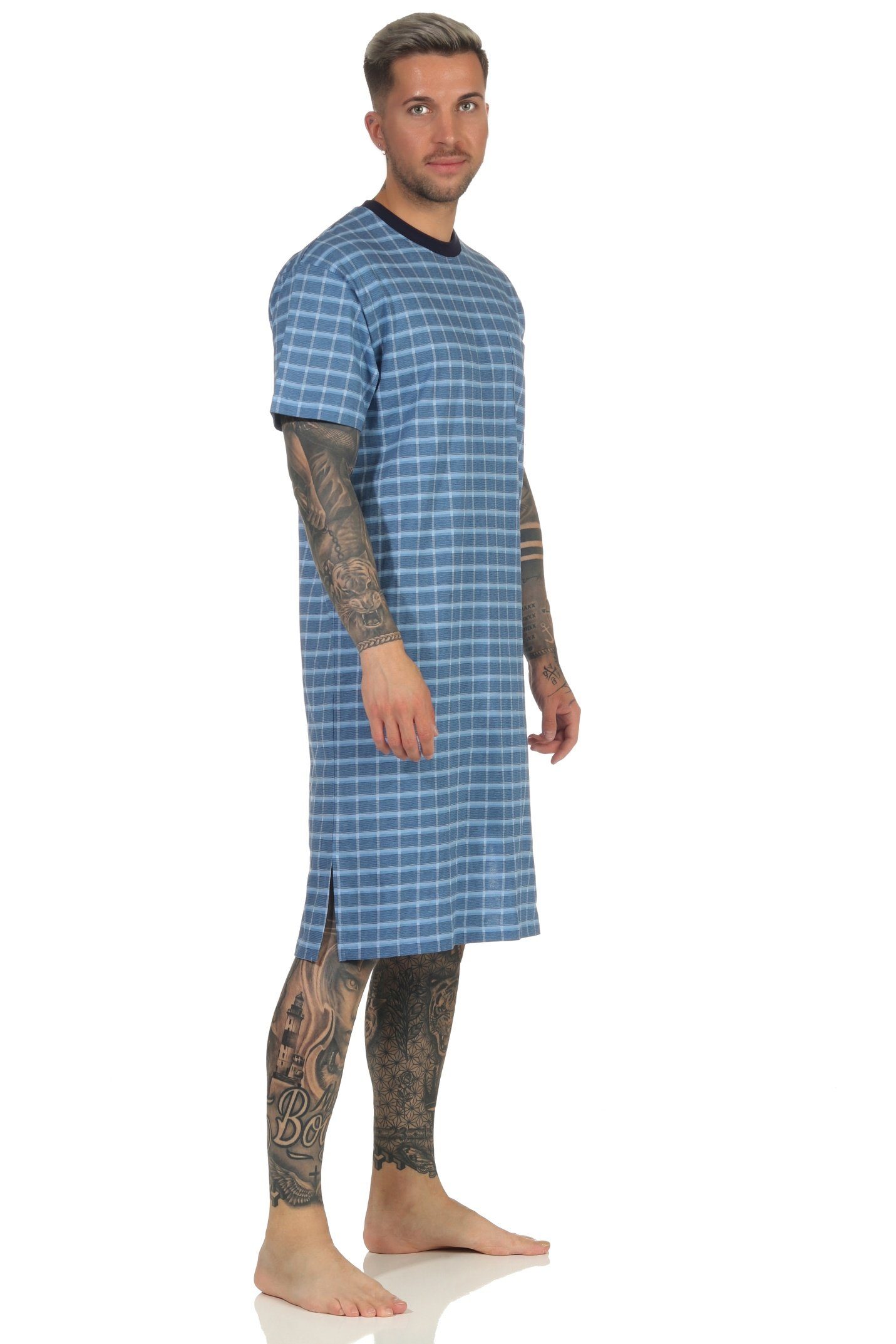 Normann Pyjama Herren Nachthemd kurzarm in günstig online kaufen