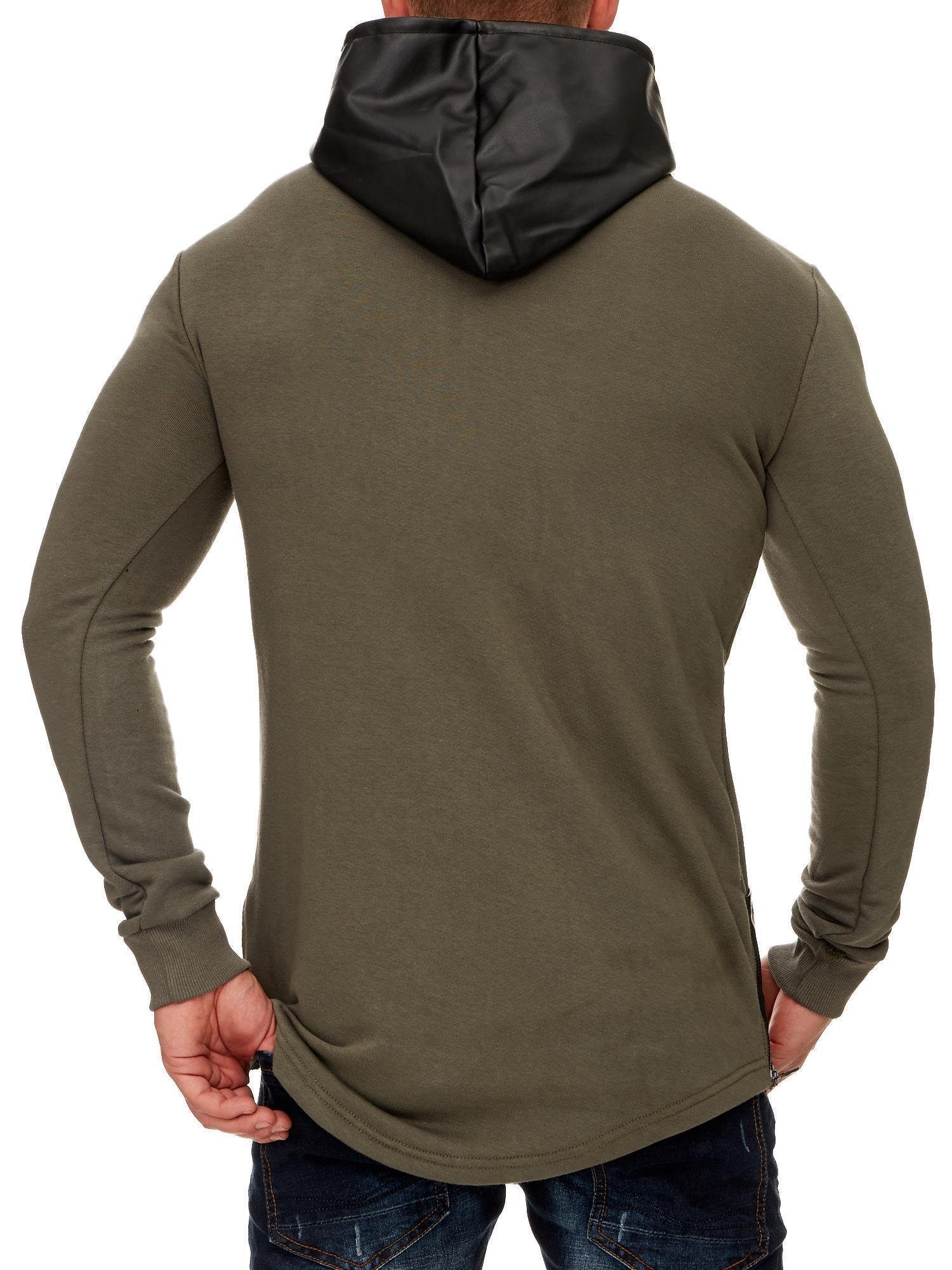 khaki-1216 Sweatshirt Kapuzensweatshirt modisches Tazzio Oversize