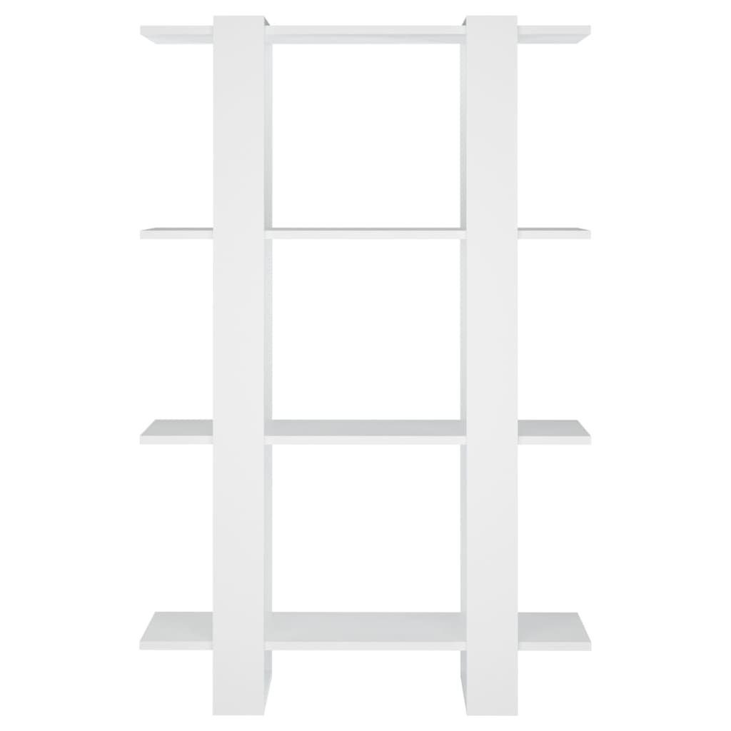 furnicato Weiß Bücherregal 80x30x123,5 cm Bücherregal/Raumteiler