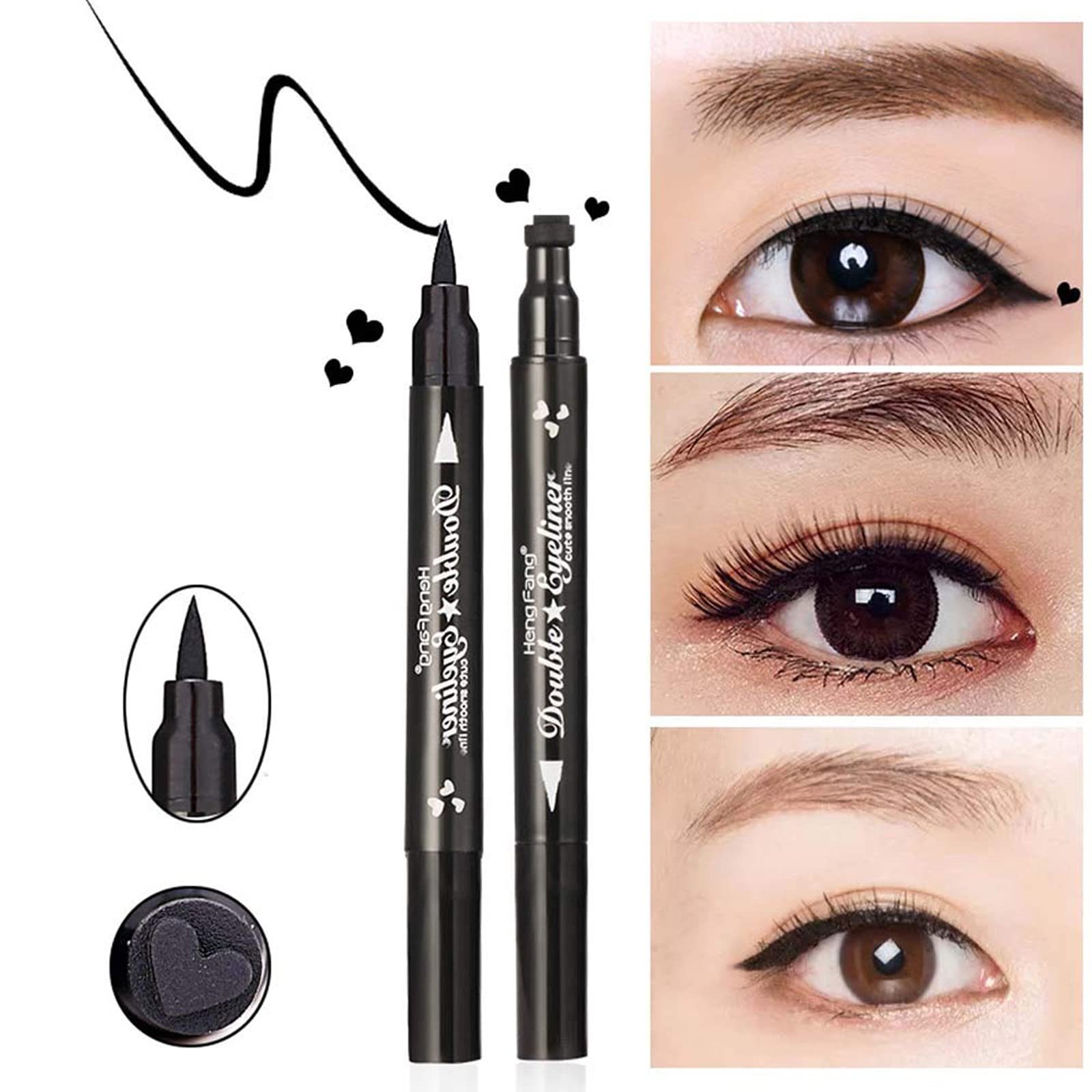 Eyeliner Eyeliner, um Sie Muster spezielle Wasserfest Augen Eyeliner Schwarz 4er-Pack, Stempel Liquid Drucken 4 die 4-tlg., Stück POCHUMIDUU