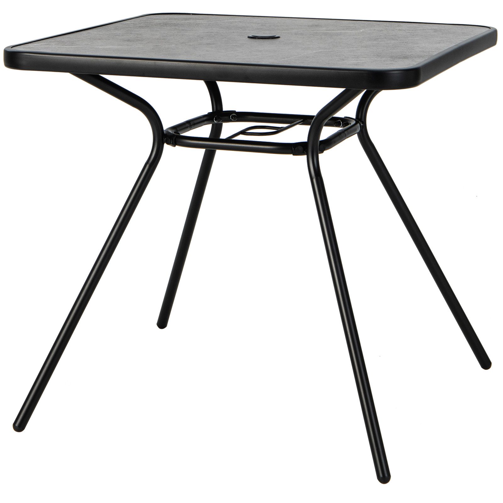 COSTWAY Gartentisch Bistrotisch, mit Schirmloch, 80cm quadratisch