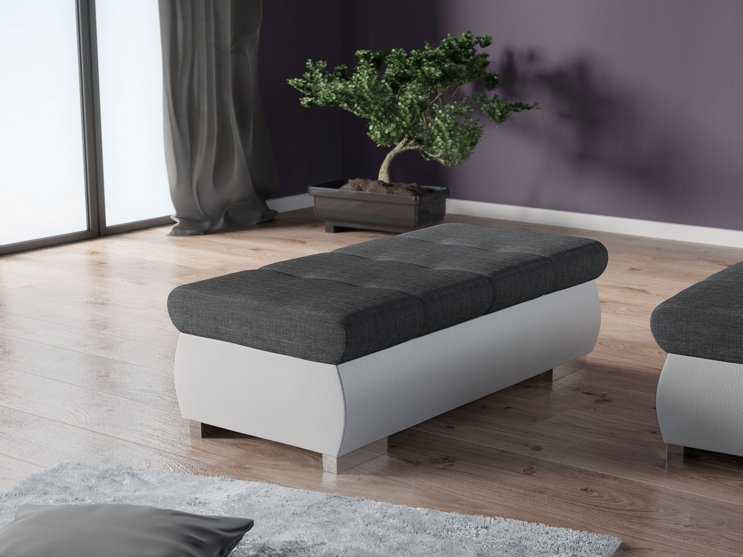 MIRJAN24 Polsterhocker Orkan Groß, Holzkonstruktion, 120x60x39 günstig online kaufen