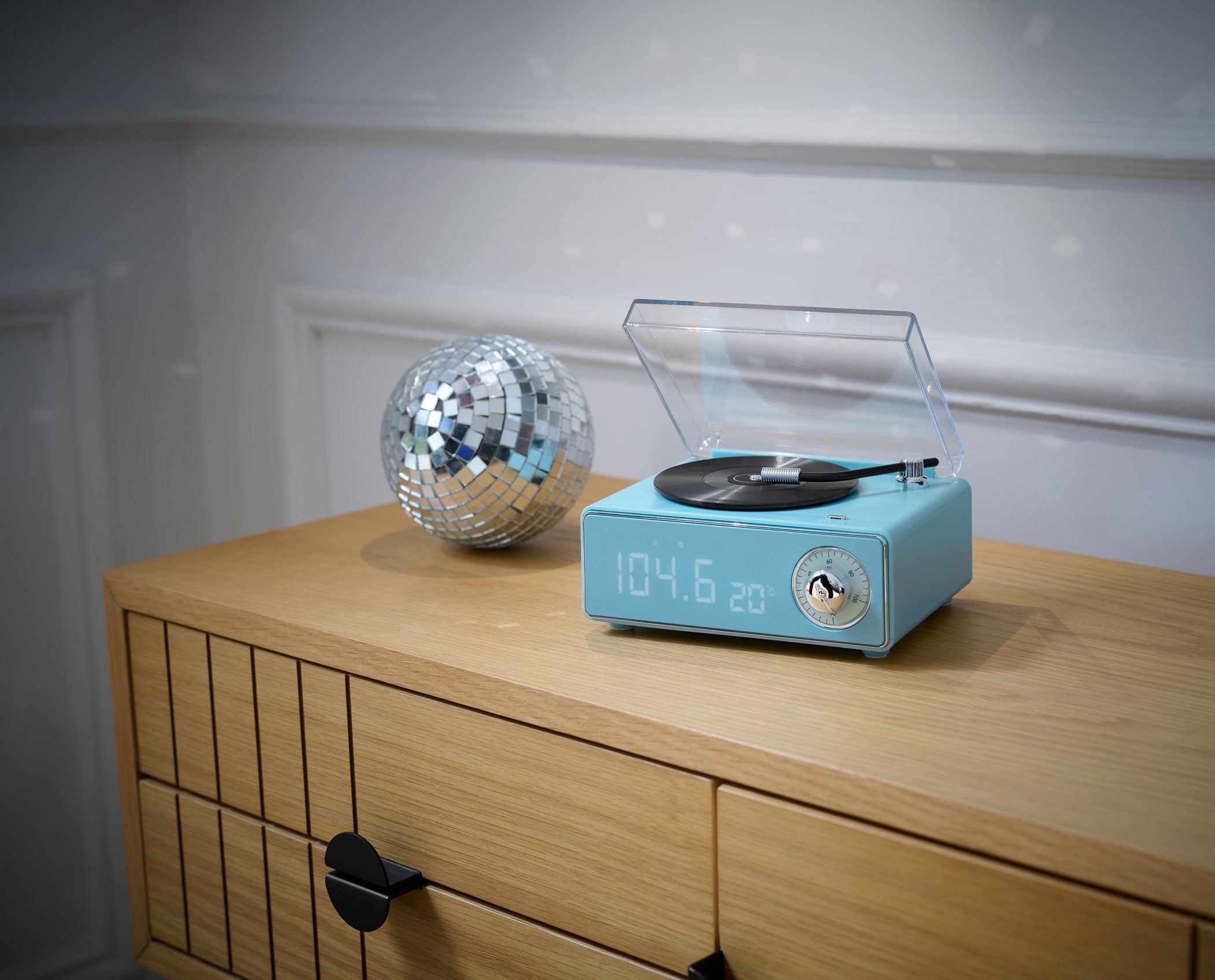 BigBen Bluetooth portabl. Lautsprecher EPOK Plattenspieler Look blau AU389395 Portable-Lautsprecher