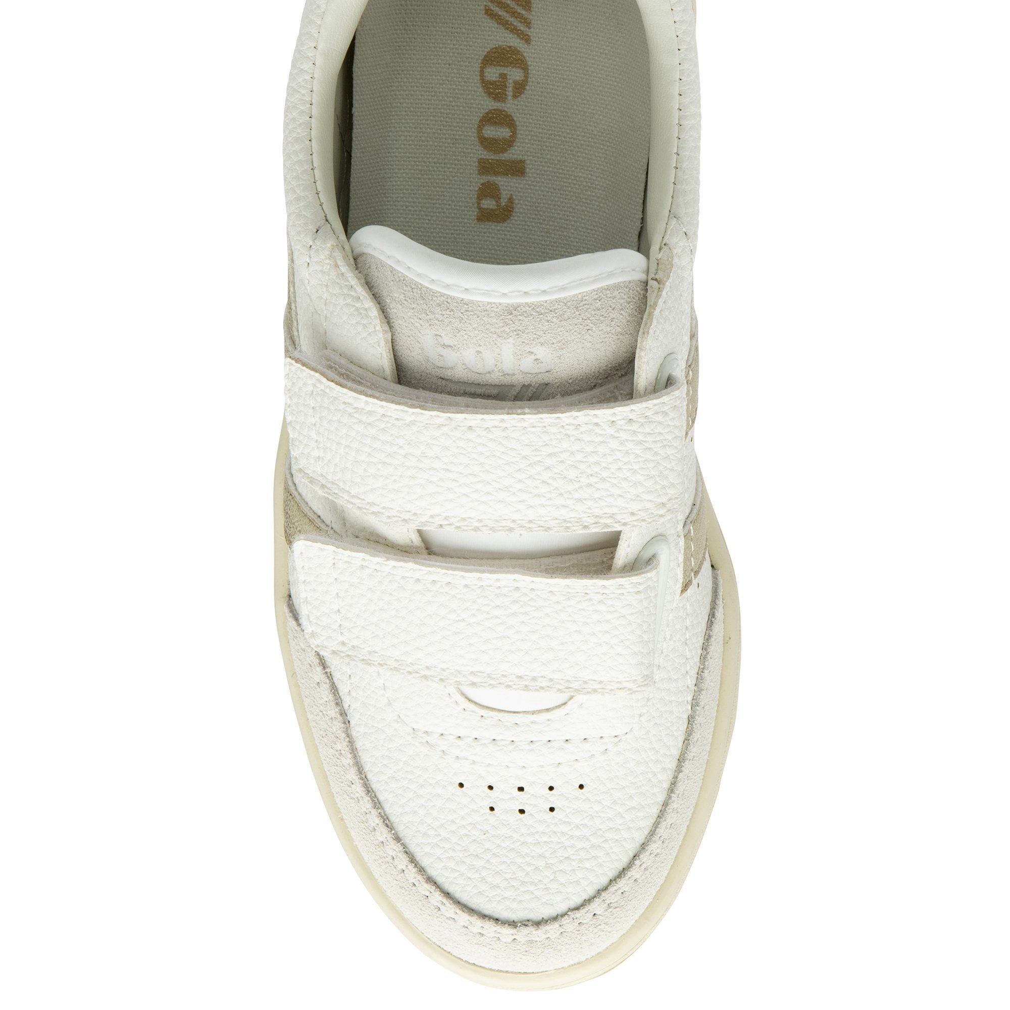Gola Falcon Mirror 2025 (PU,Klettverschluss) weiss/gold Kinder Sneaker