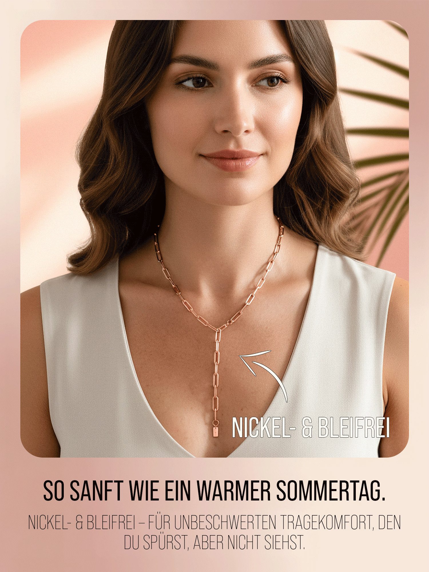THIORA Y-Kette Island Links Y-Halskette Damen – Gliederkette Edelstahl 54 cm (Einzelartikel, Einzelschmuckstück – Halskette), Verstellbar, wasserfest, allergikerfreundlich, Statement-Design