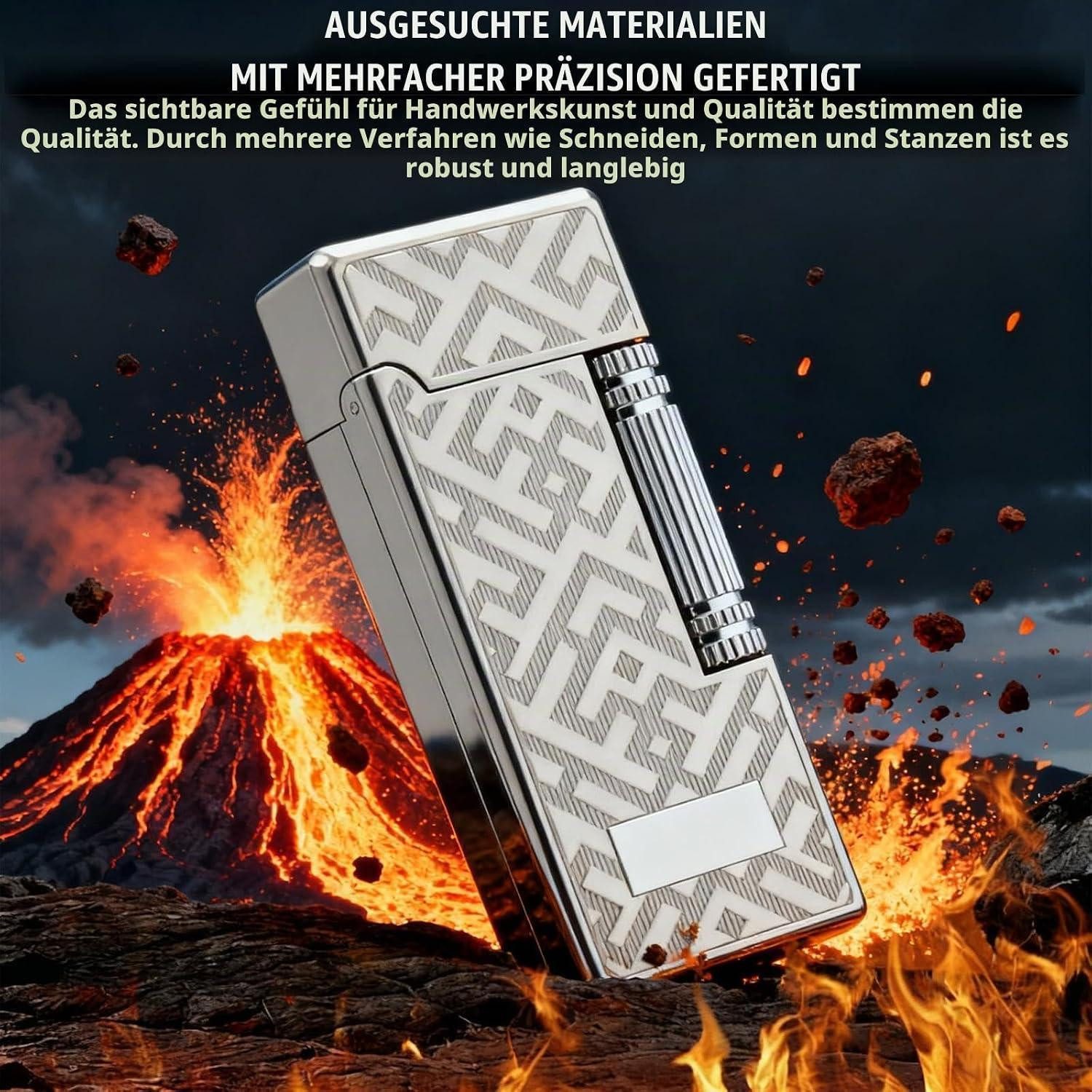 LuxusKollektion Feuerzeug Metall Feuerstein Feuerzeug Set Matt Nachfüllbar