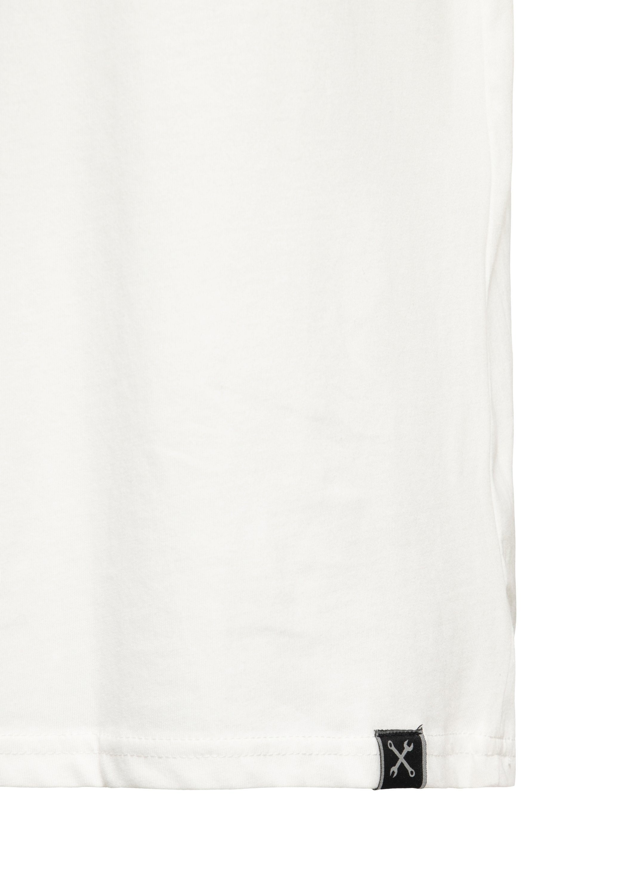 KingKerosin Print-Shirt Man mit Frontprint weiß Black (1-tlg) in