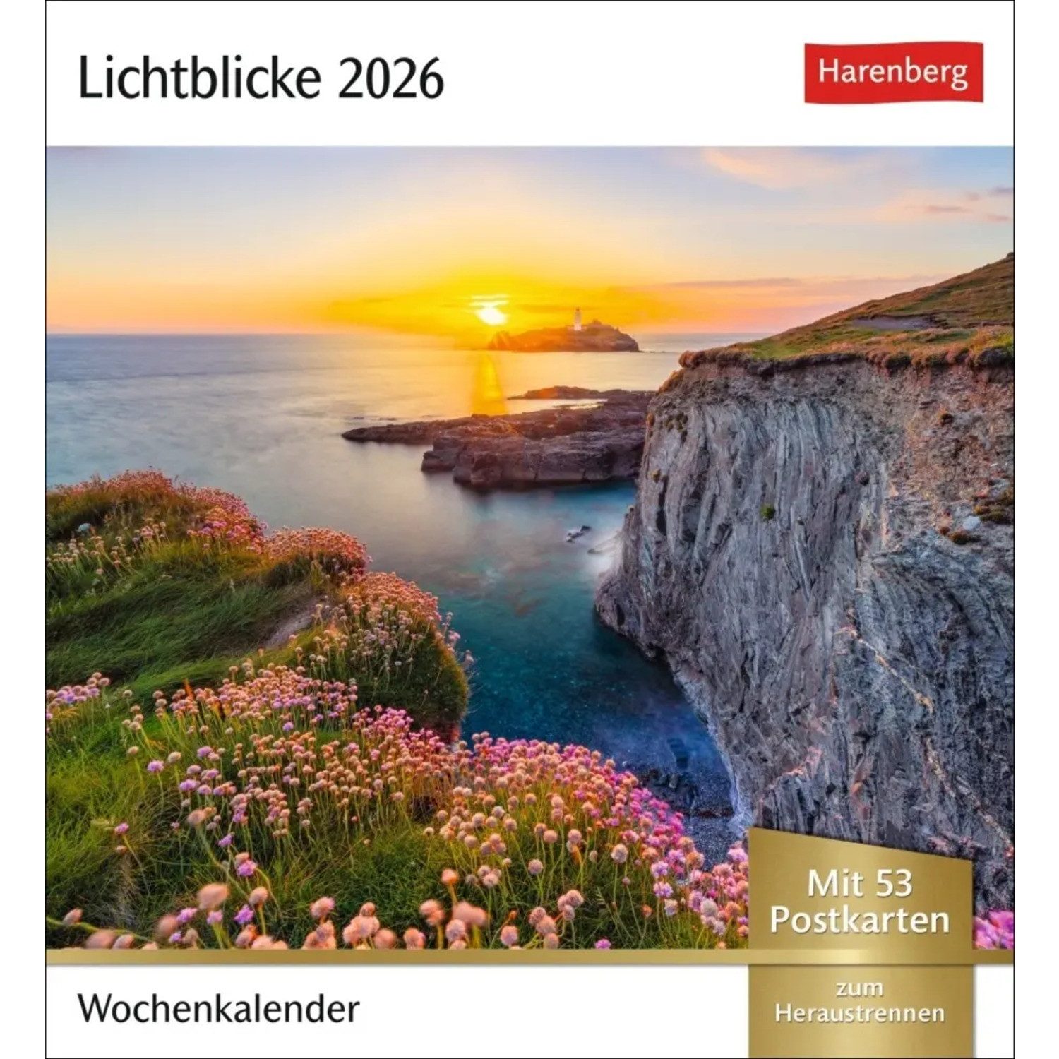 Harenberg Kalender Verlag Tischkalender Lichtblicke Postkartenkalender 2026 - Wochenkalender mit 53 Postkarten