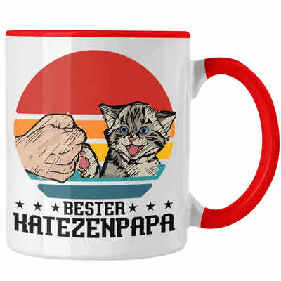 Trendation Tasse Katzenpapa Tasse Geschenk für besten Katzenpapa zum Vatertag Katzenbes