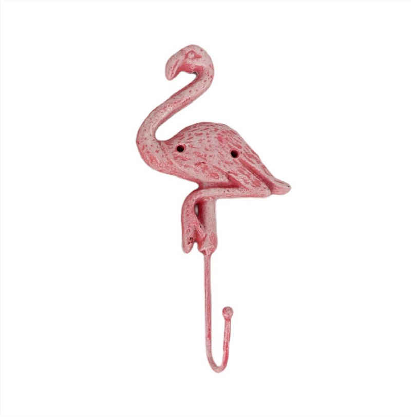 Linoows Wandhaken Wandhaken, Garderobenhaken, Flamingo Haken, Kleiderhaken, alle Räume, (1-St), Wandhaken im Antikstil aus Gusseisen