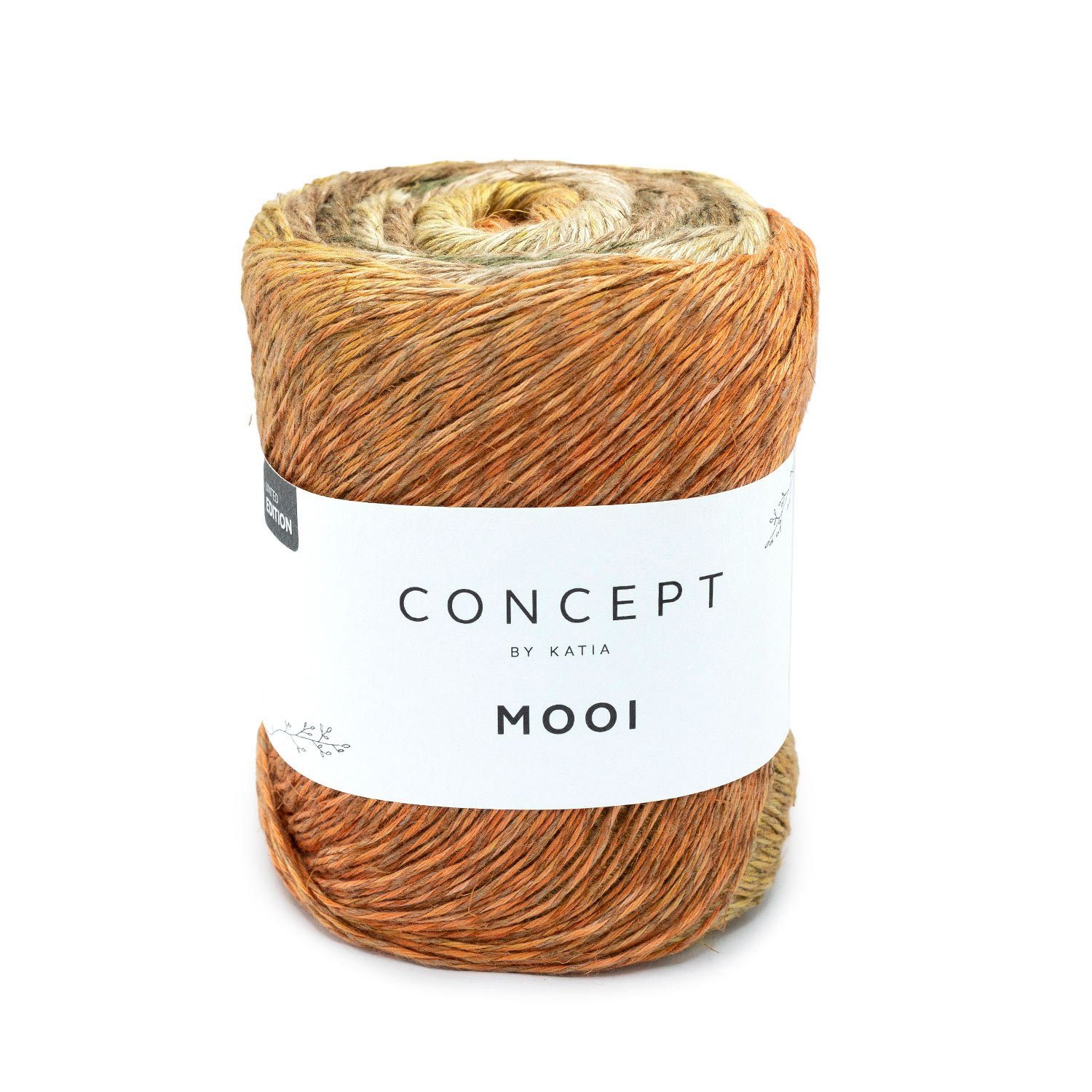 Katia Concept Mooi Farbverlaufsgarn Leinengarn mit Lyocell Häkelwolle, 495,00 m (Sommerwolle, Farbverlaufswolle mit gratis Anleitung zum download, 150g Wolle mit Farbverlauf zum Stricken und Häkeln), 52% Lyocell, 48% Leinen