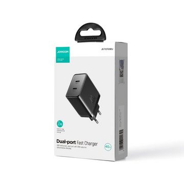 JOYROOM Schnellladegerät 2x USB-C 40W - Schwarz Schnelllade-Gerät (1-tlg)