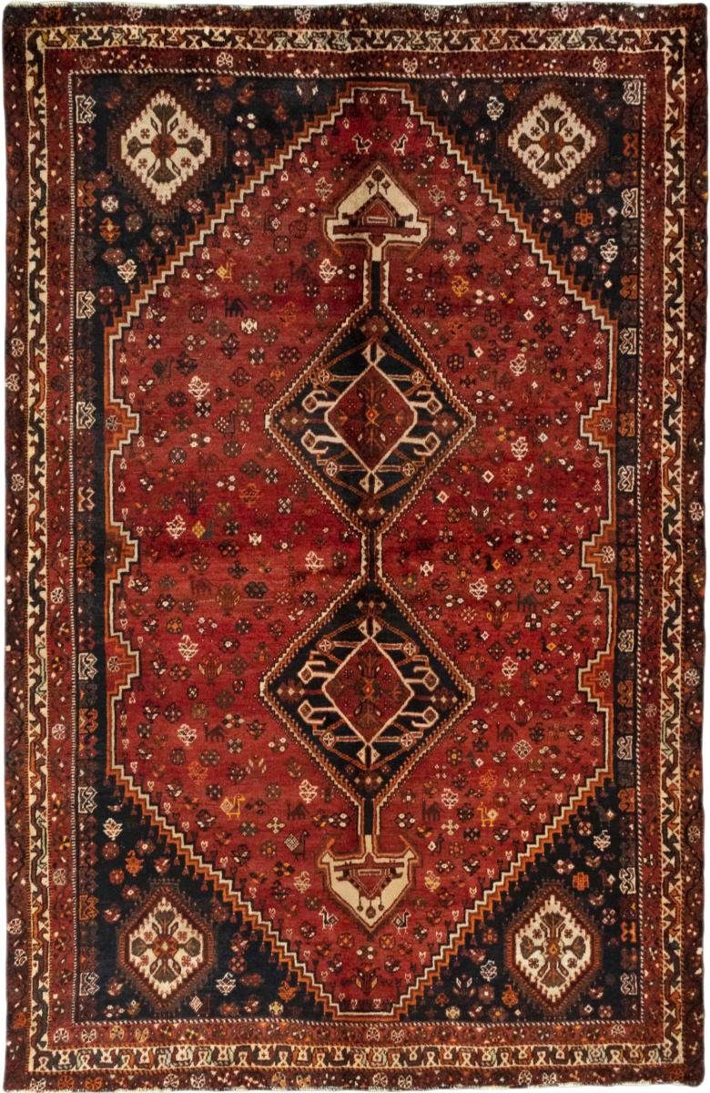 Orientteppich Shiraz 185x279 Handgeknüpfter Orientteppich / Perserteppich, Nain Trading, rechteckig, Höhe: 10 mm | Kurzflor-Teppiche