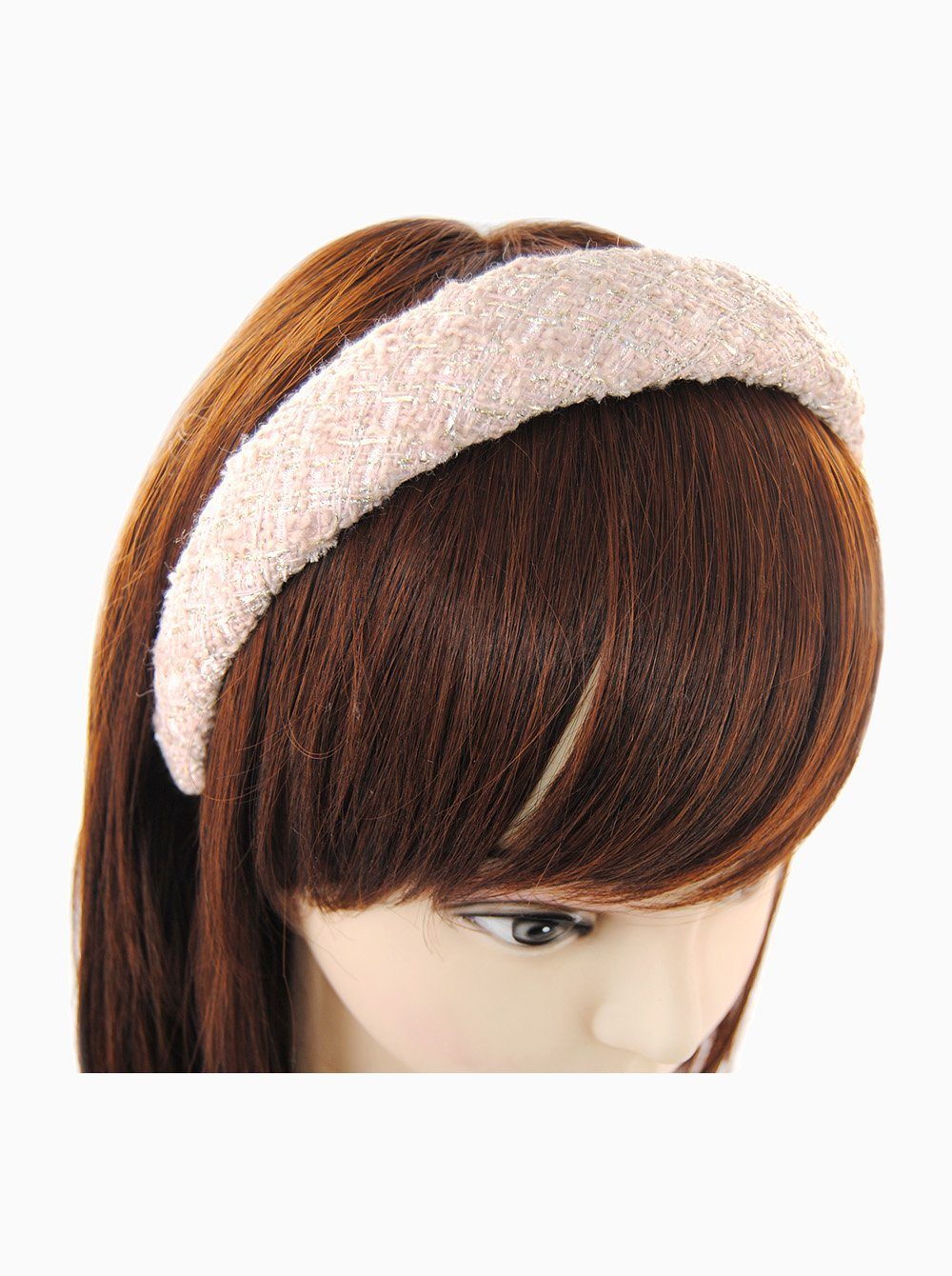 Haareifen Stoff Tweed Haarband Tweed Damen Rosa aus Haarreif gepolstertes, axy Vintage Stoff Haarreif