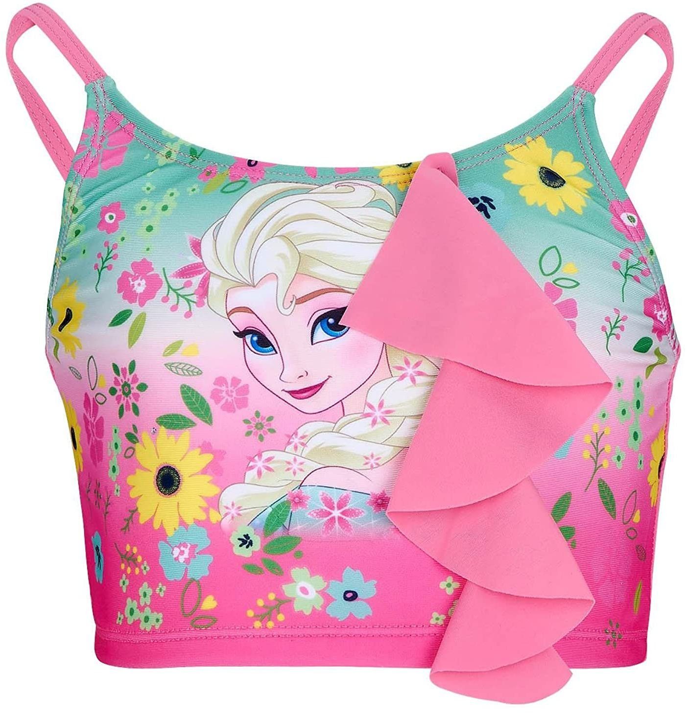 Disney Frozen Badeanzug FROZEN Die Eiskönigin Mädchen Kinder Bikini 2 Teile  Mädchenbadeanzug Gr.128 + 140 ca.6 7 8 9 10 11 12 Jahre