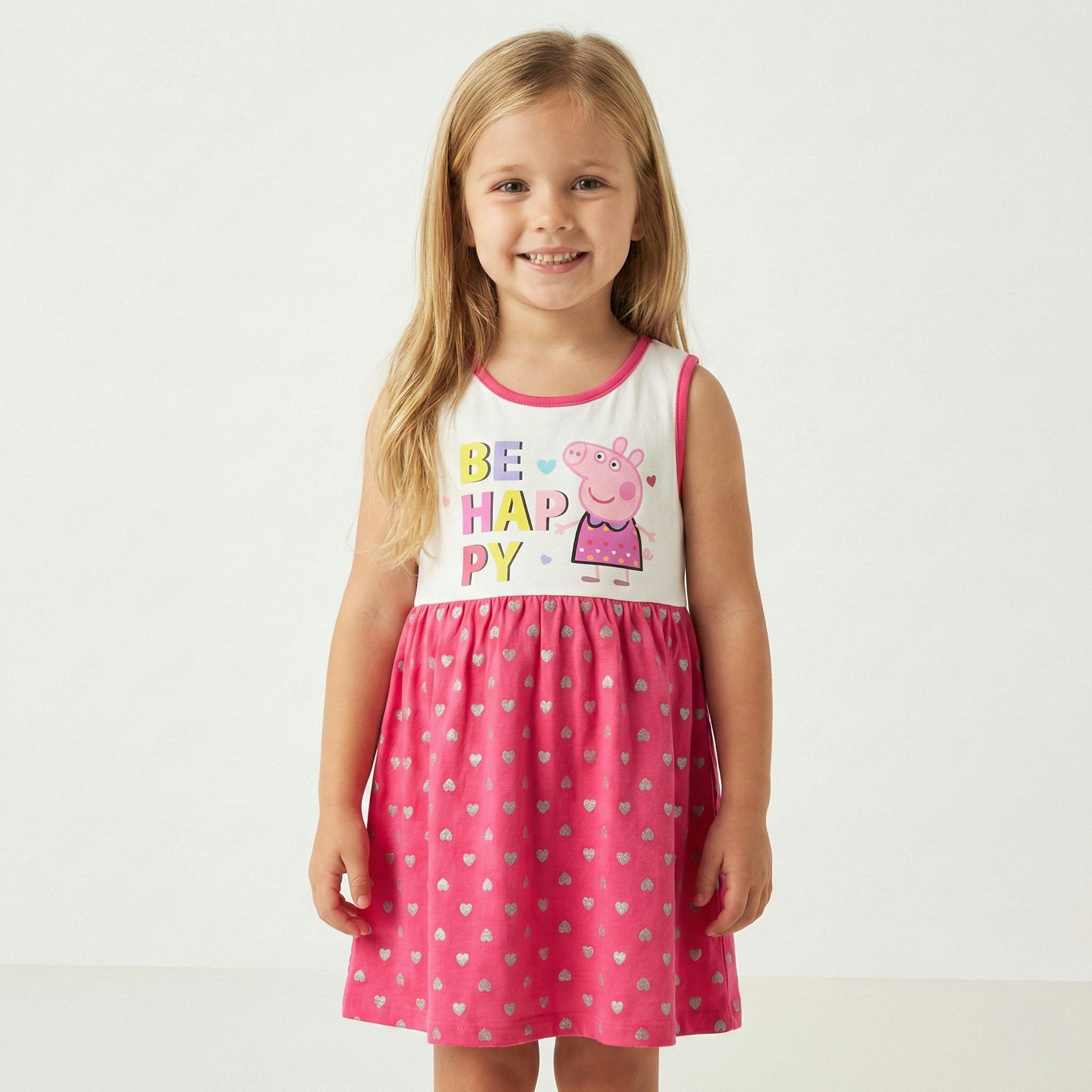 Peppa Pig Sommerkleid Peppa Wutz Mädchen Kinder Kleid Sommerkleid Gr. 92 bis 116, Baumwolle