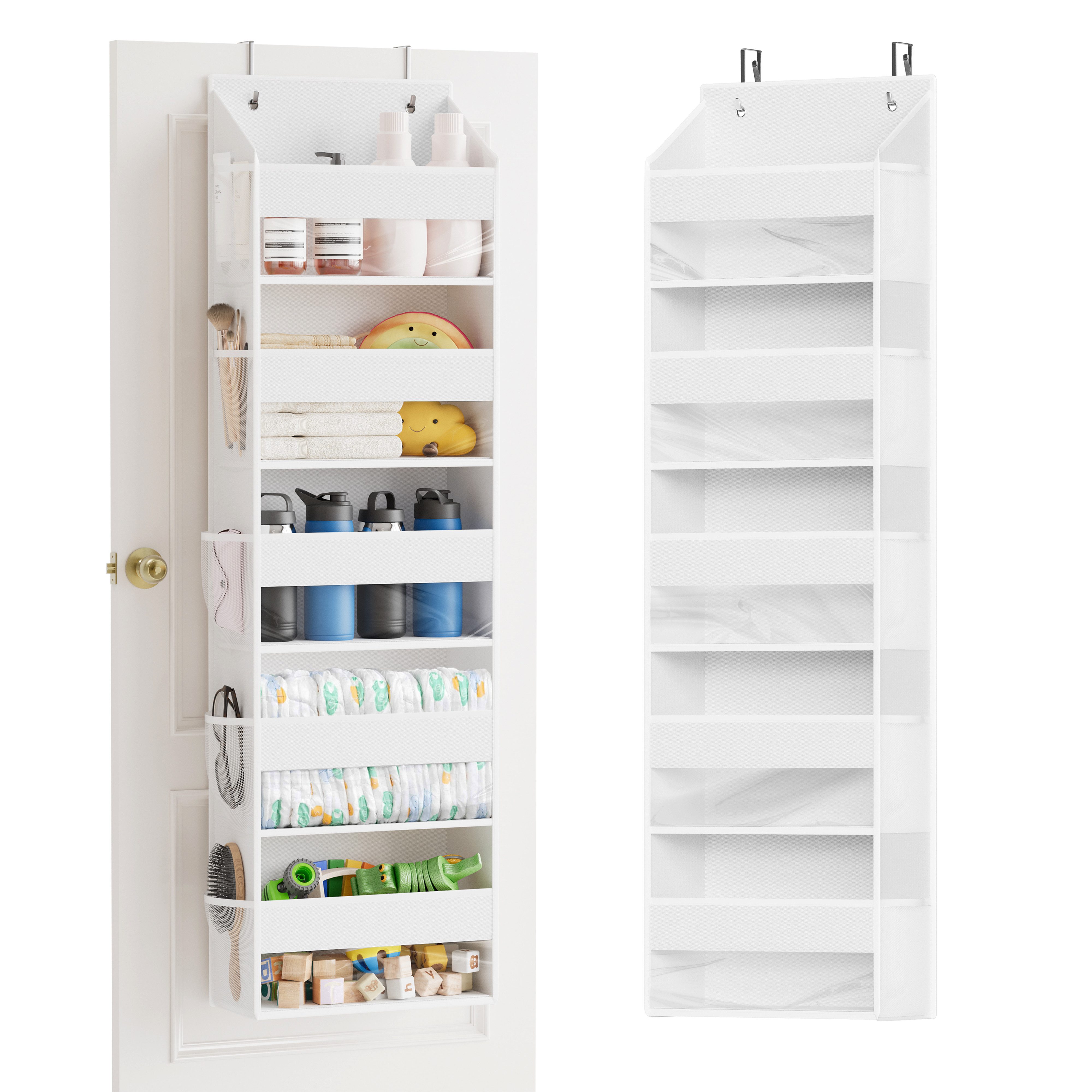 SpaceAid Hängeregal Organizer, Tür-Organizer mit 5 großen Fächern, 10 Mesh-Seitentaschen und klaren Fenstern, für Schlafzimmer, Badezimmer