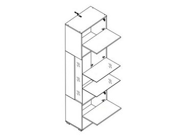 möbelando Vitrine Filmer 62 x 205 x 37 cm (B/H/T)