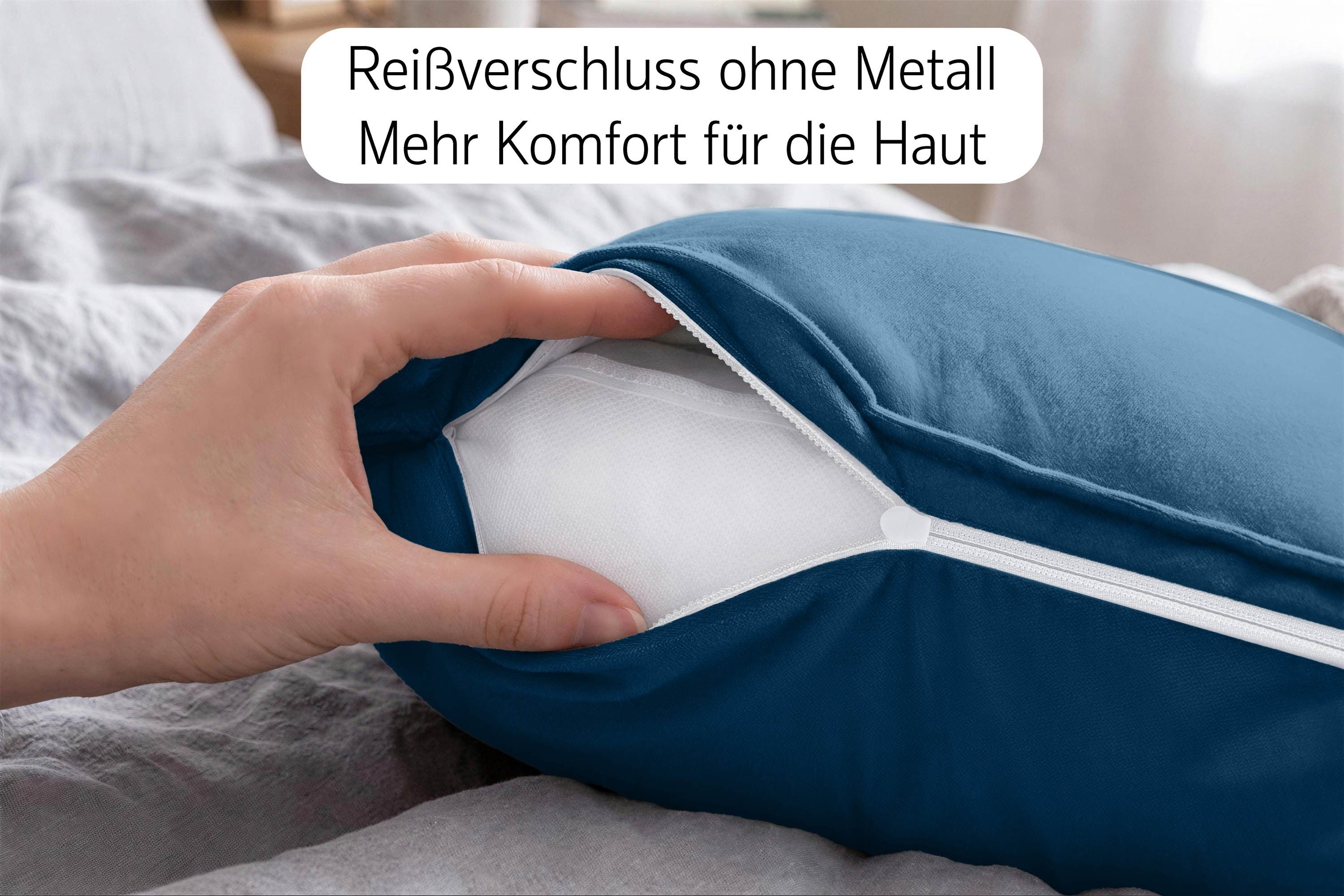 Amilian Dekokissen 4er Set Zierkissen Sofakissen Couchkissen mit Reißverschluss, inklusive Füllung für Sofa, Couch und Bett