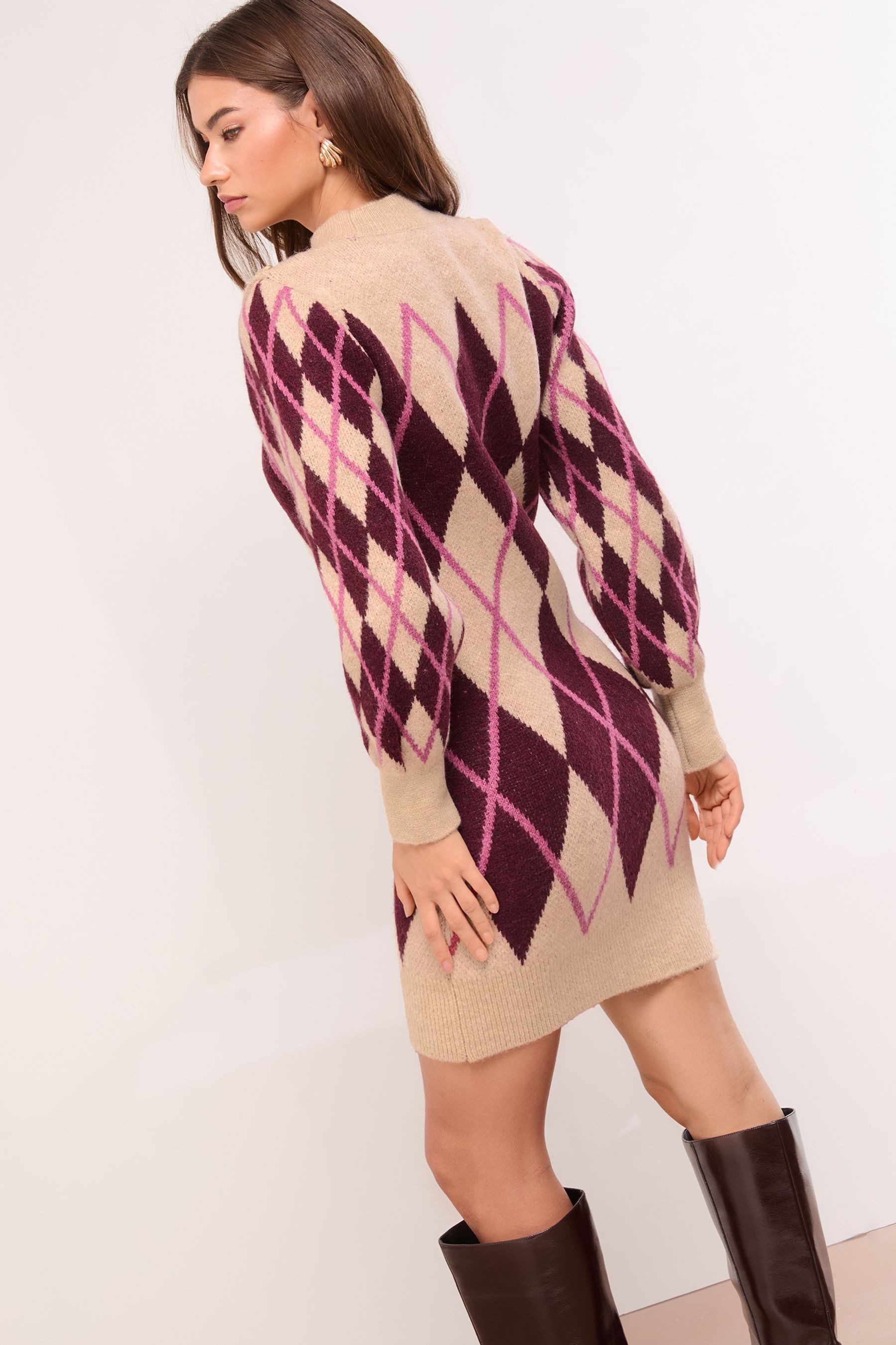 LIPSY Strickkleid Lipsy hochgeschlossenes Mini-Strickkleid (1-tlg)