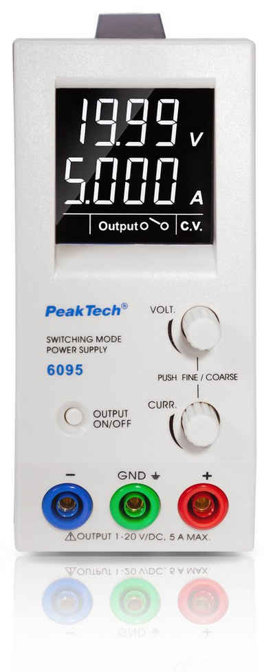 PeakTech »PeakTech 6095: DC Schaltnetzgerät ~ 1 - 20 V / 0 - 5 A« Labor-Netzteil