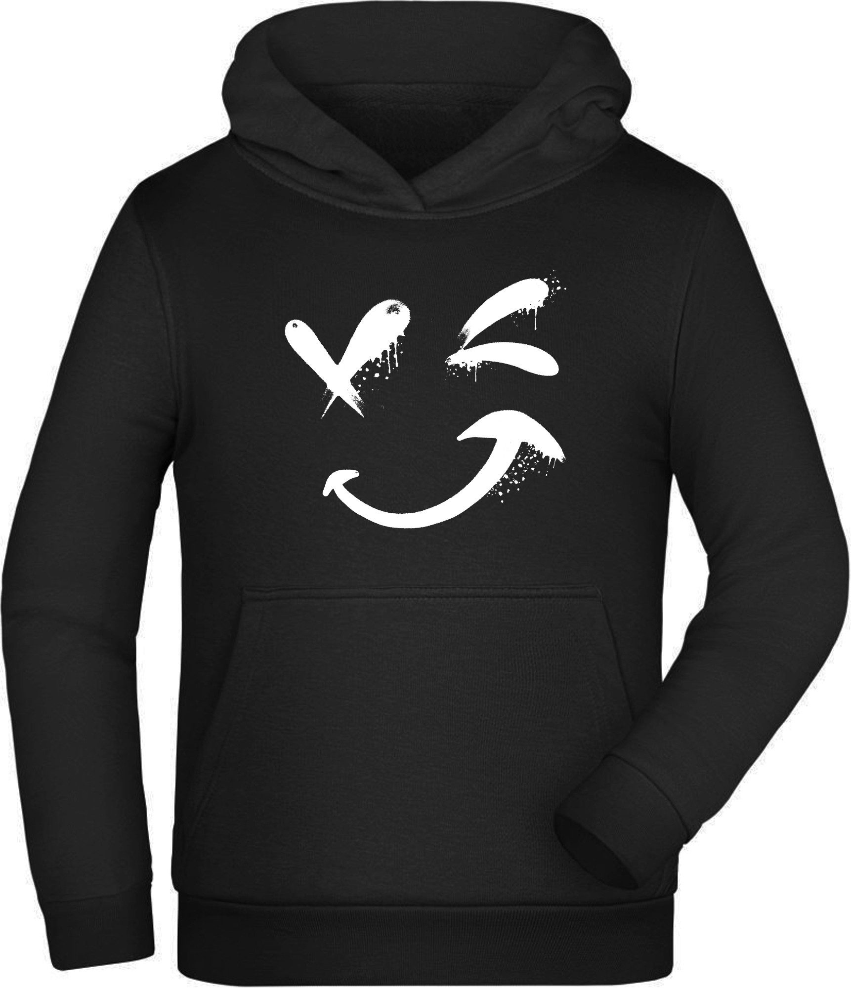 MyDesign24 Kapuzensweatshirt Kinder Hoodie - Kapuzenpulli mit coolem Smile Kapuzensweater cooler Smile Hoodie i328