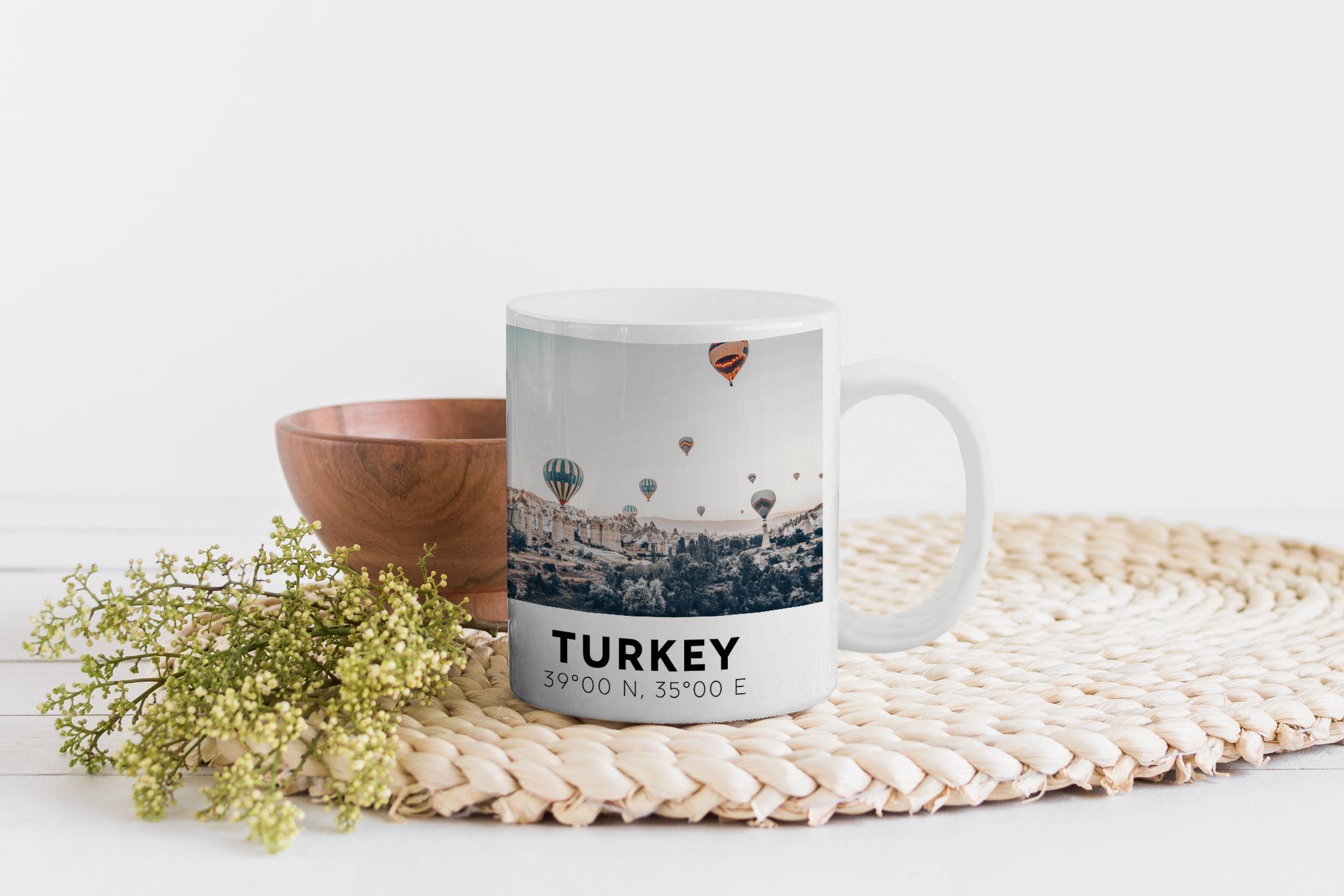 Kaffeetassen, Kappadokien Becher, Heißluftballon, Teetasse, Türkei - Geschenk MuchoWow Keramik, - Teetasse, Tasse