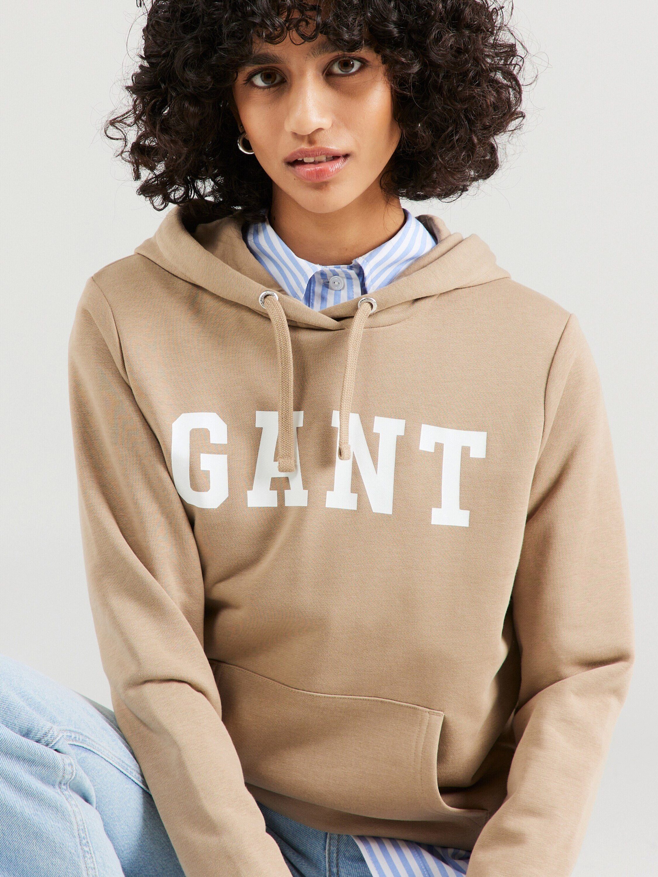 Weiteres (1-tlg) Gant Beige Detail Sweatshirt