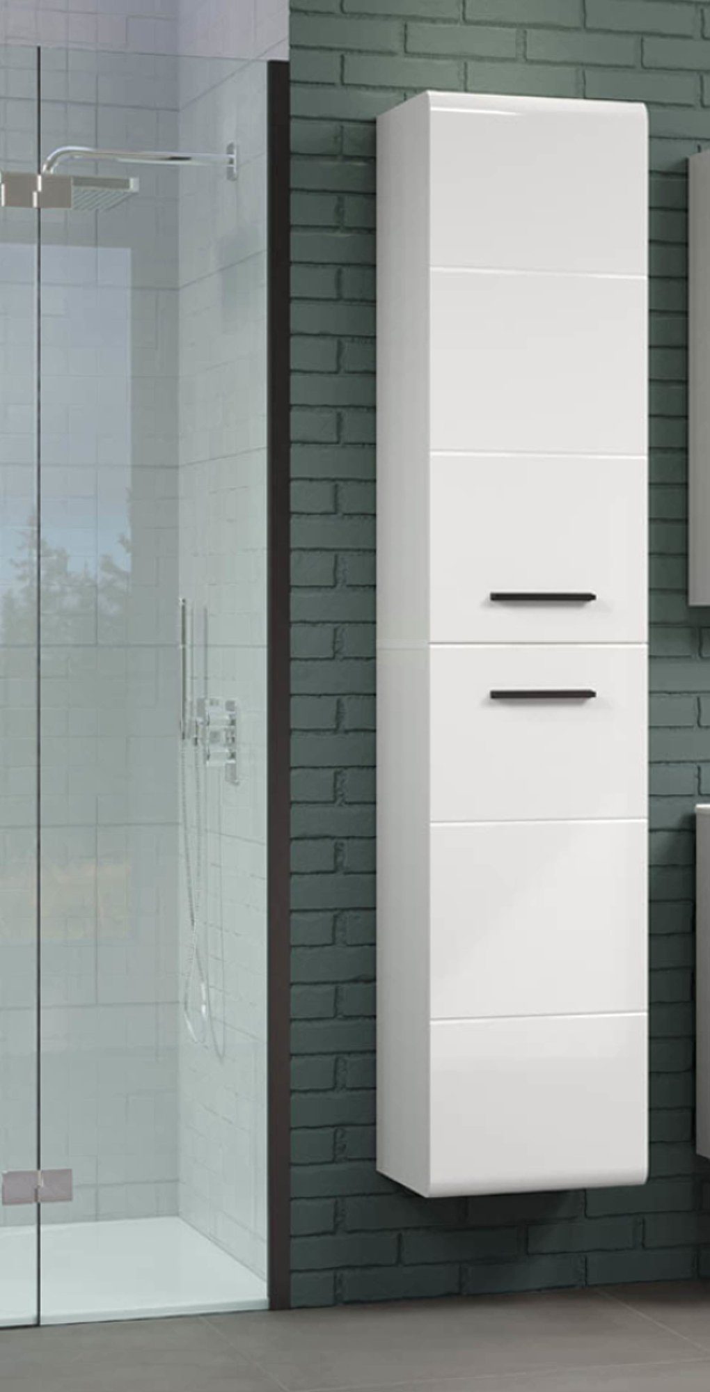 ebuy24 Badezimmerspiegelschrank Riva Badschrank Klappe, 1 Wandaufhang, 1 (1-St) Tür, weiß