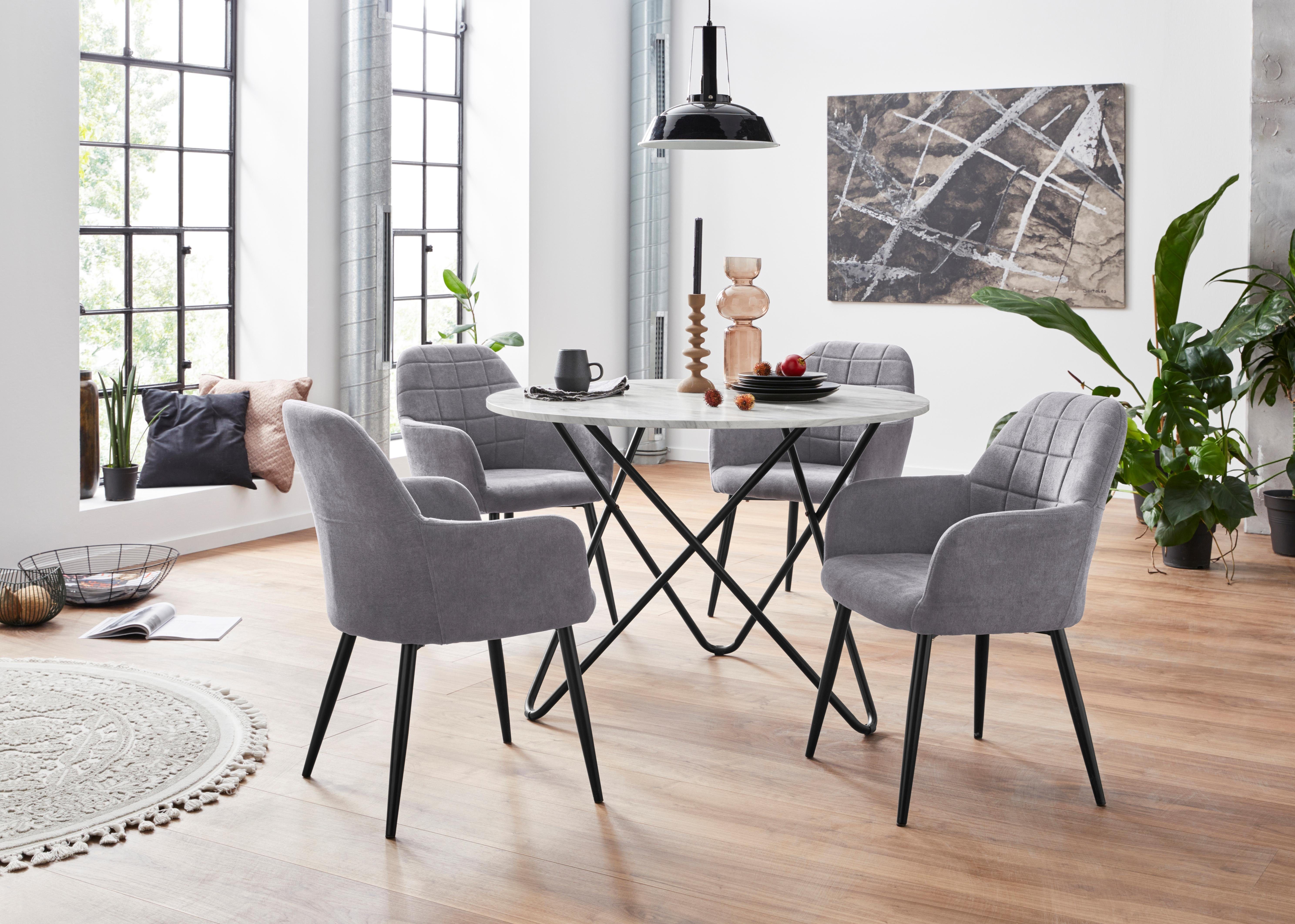 Essgruppe, mit 4 Stühle, Tischplatte in Marmoroptik online kaufen OTTO