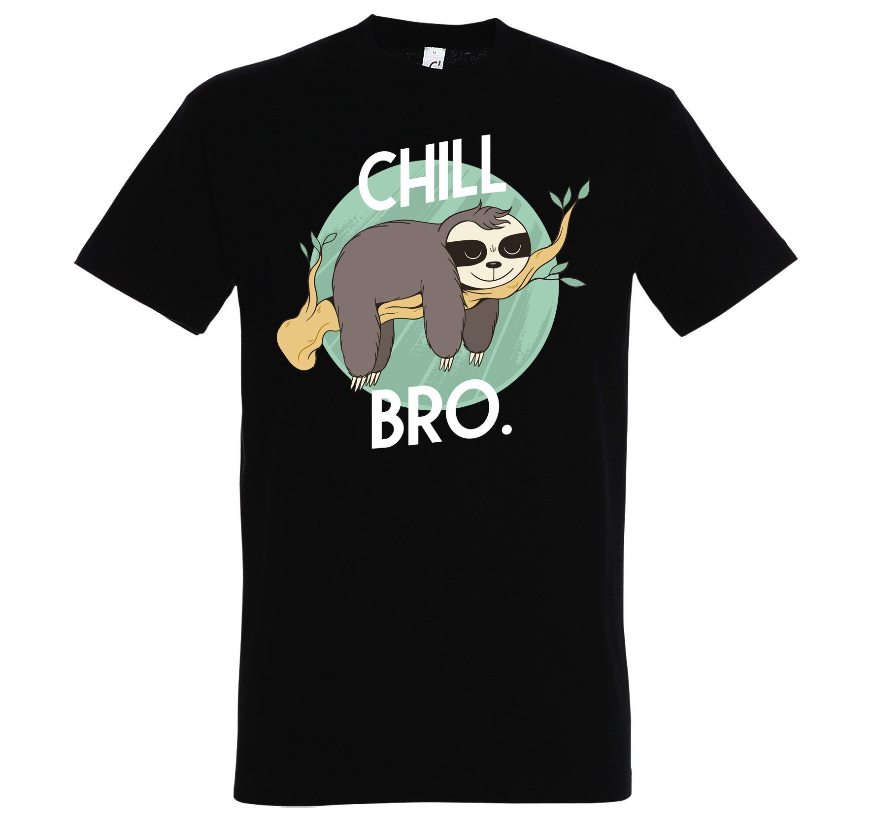 Youth Designz T-Shirt Chill Bro Herren Shirt mit trendigem Faultier Frontprint Schwarz