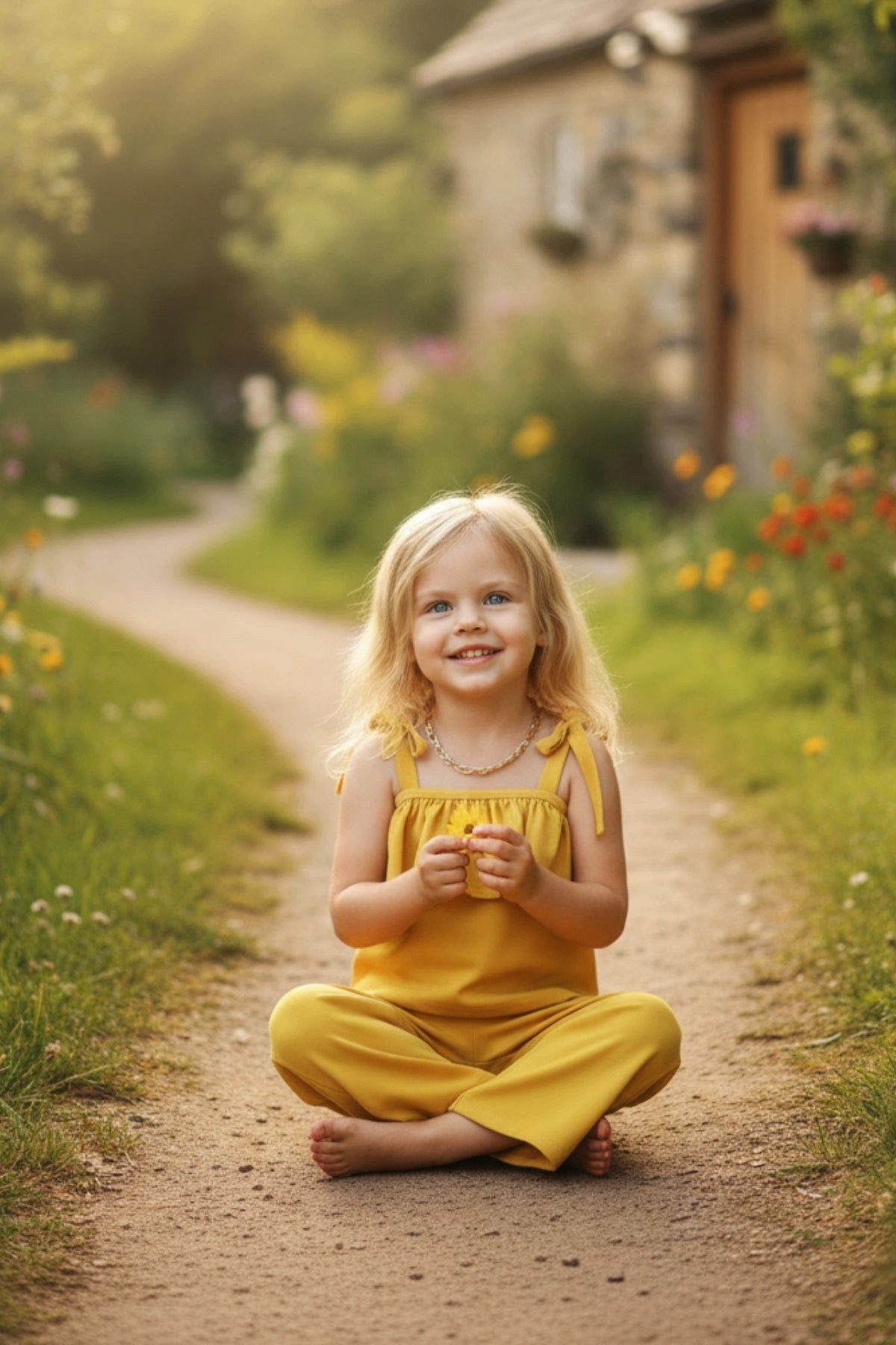 Parla Kids Shirt & Hose Gelber Zweiteiler Ruffle - Oberteil mit Rüschendetails und Hose