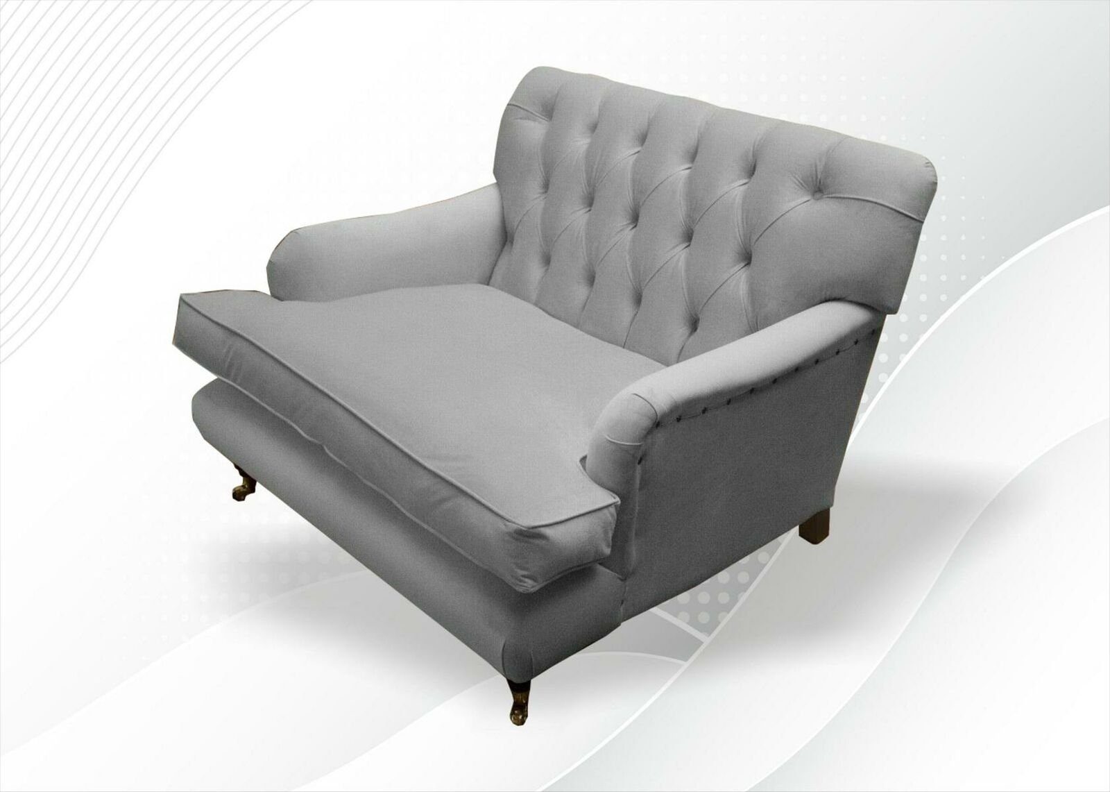 JVmoebel Neu Fernseh Polster Textil Sessel Sofa Chesterfield-Sessel, Design Couch Chesterfield Chesterfield