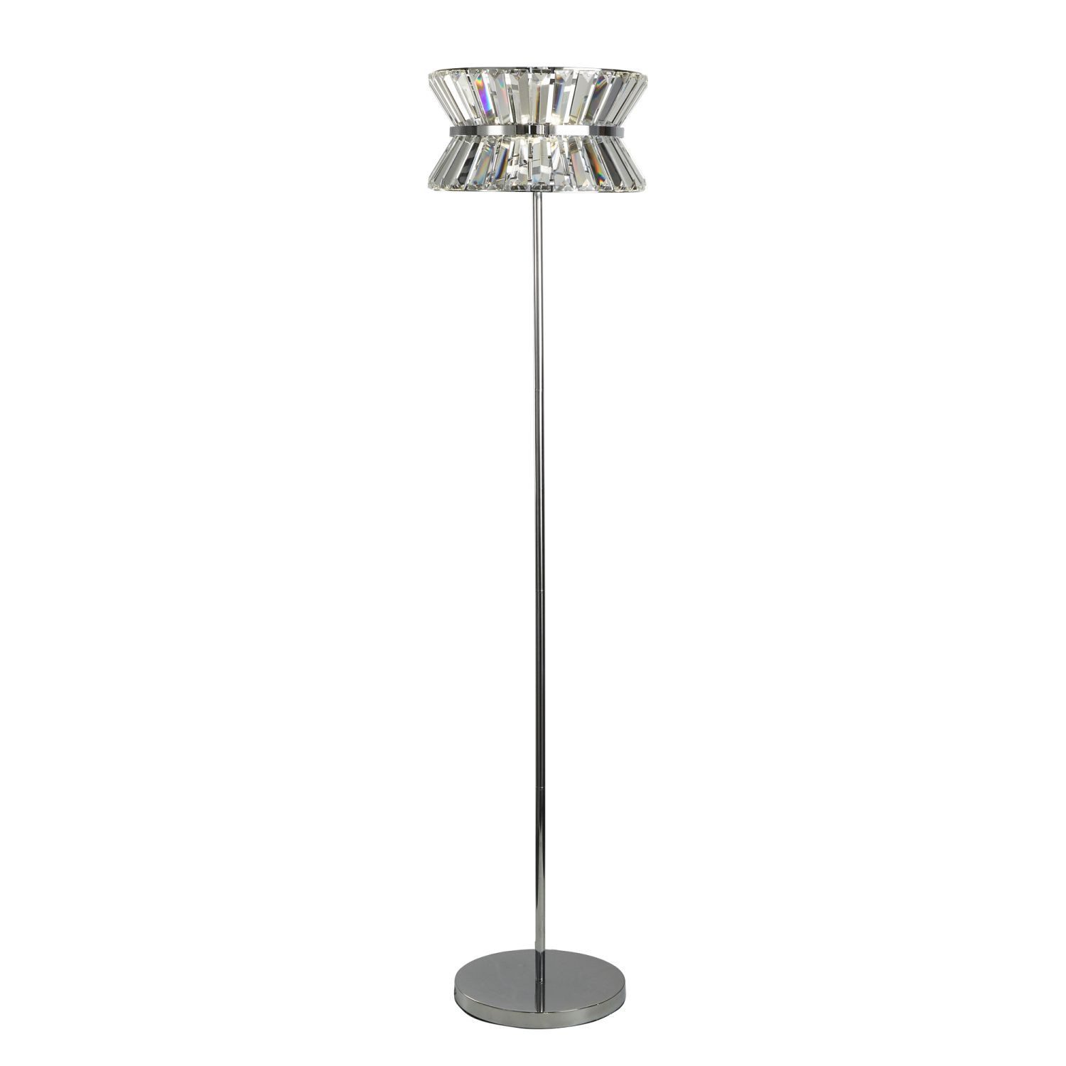 Licht-Erlebnisse Stehlampe LUCAS, ohne Leuchtmittel, Chrom Klar/Transparent Metall 150 cm 3-flammig G9 Wohnzimmer
