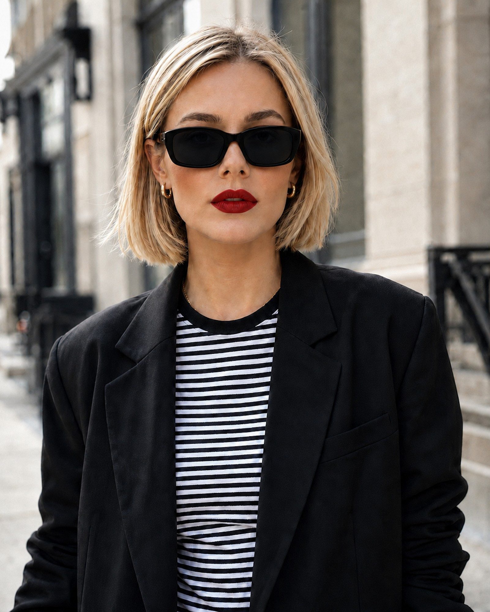 Ella Jonte Sonnenbrille schwarz eckig schmal UV 400 Schutz getönte Gläser