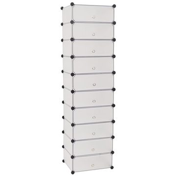 furnicato Schuhschrank Schuh-Organizer Zusammenklappbar mit 10 Fächern Weiß