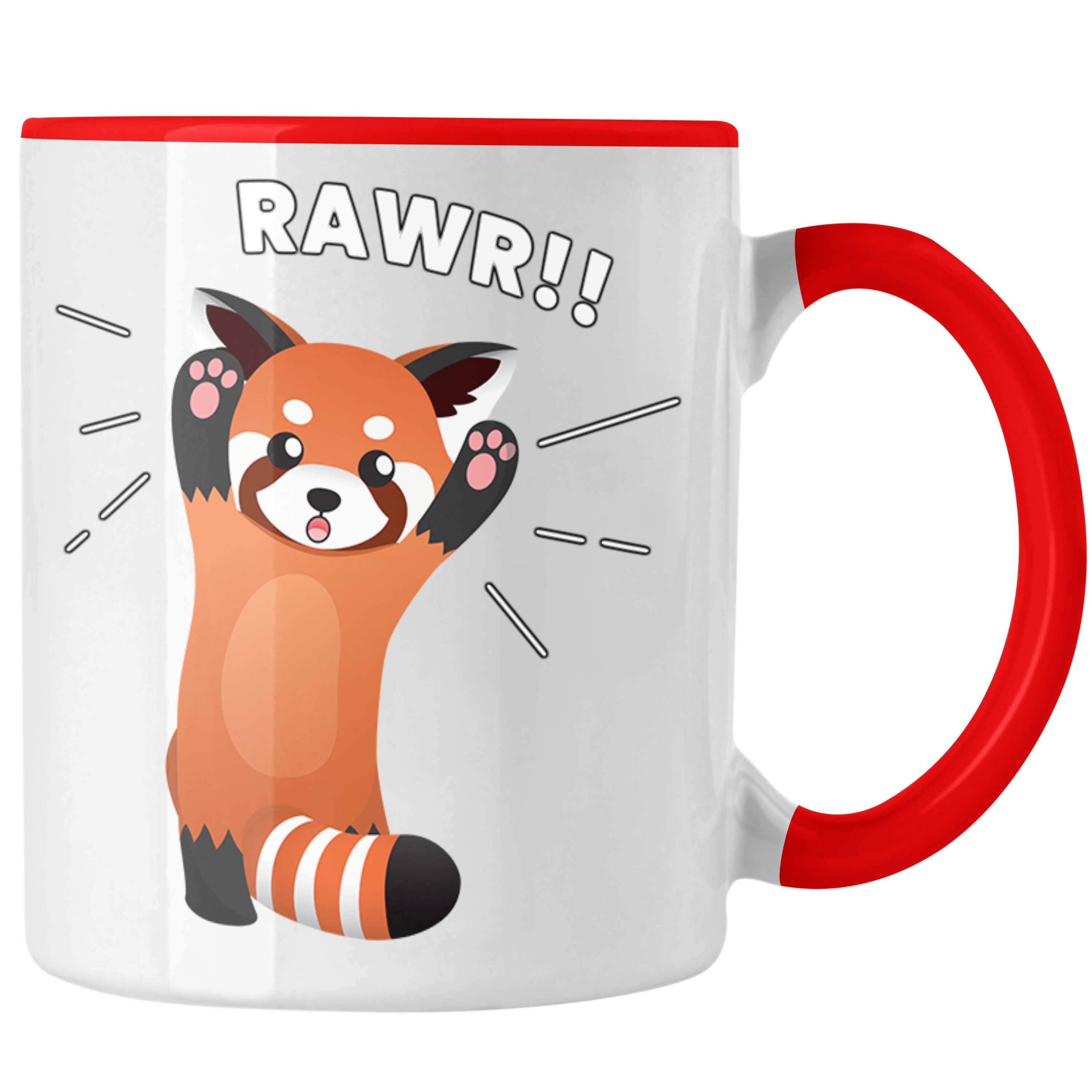 Trendation Tasse Trendation - Roter Panda Tasse Rawr Kinder Geschenkidee für Jungs Mädchen Lustige Grafik