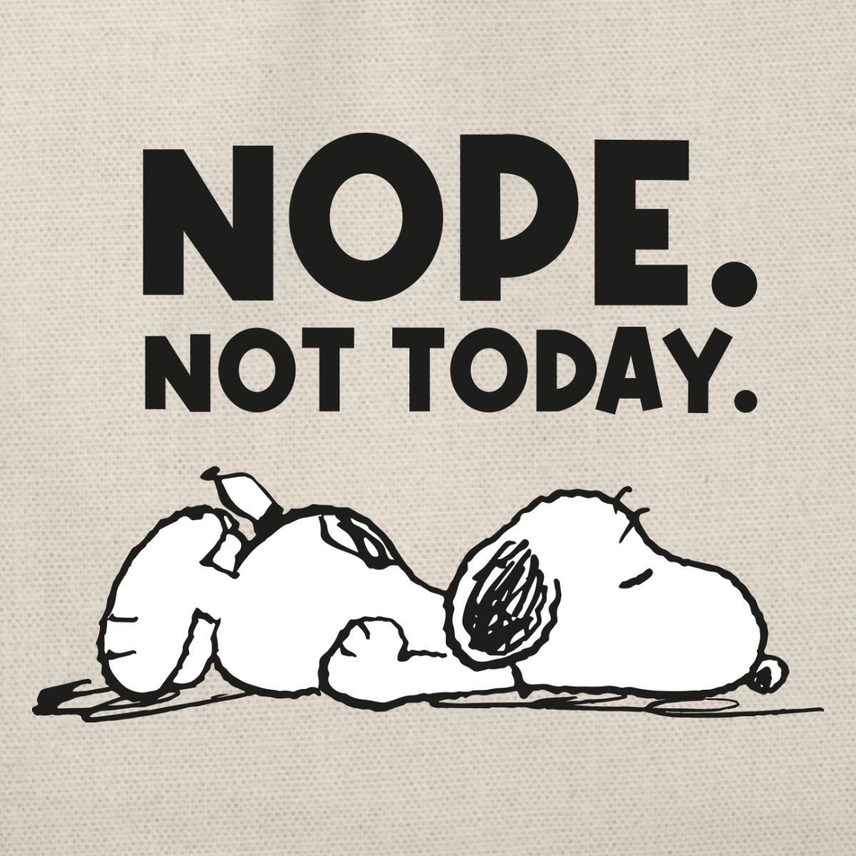 Spreadshirt Turnbeutel Peanuts Snoopy Nope Not Today Bürohumor Turnbeutel (1-tlg)