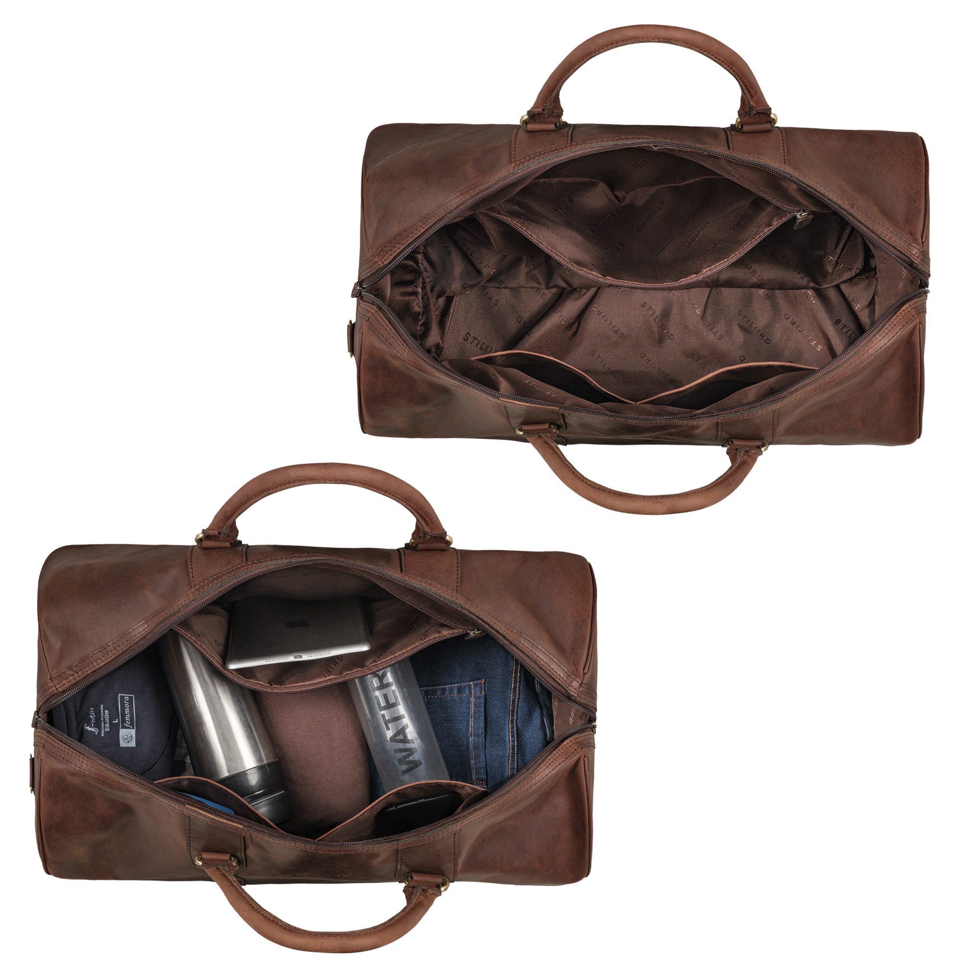 STILORD Weekender "Vivaldo" Vintage Reisetasche Leder Herren und Damen