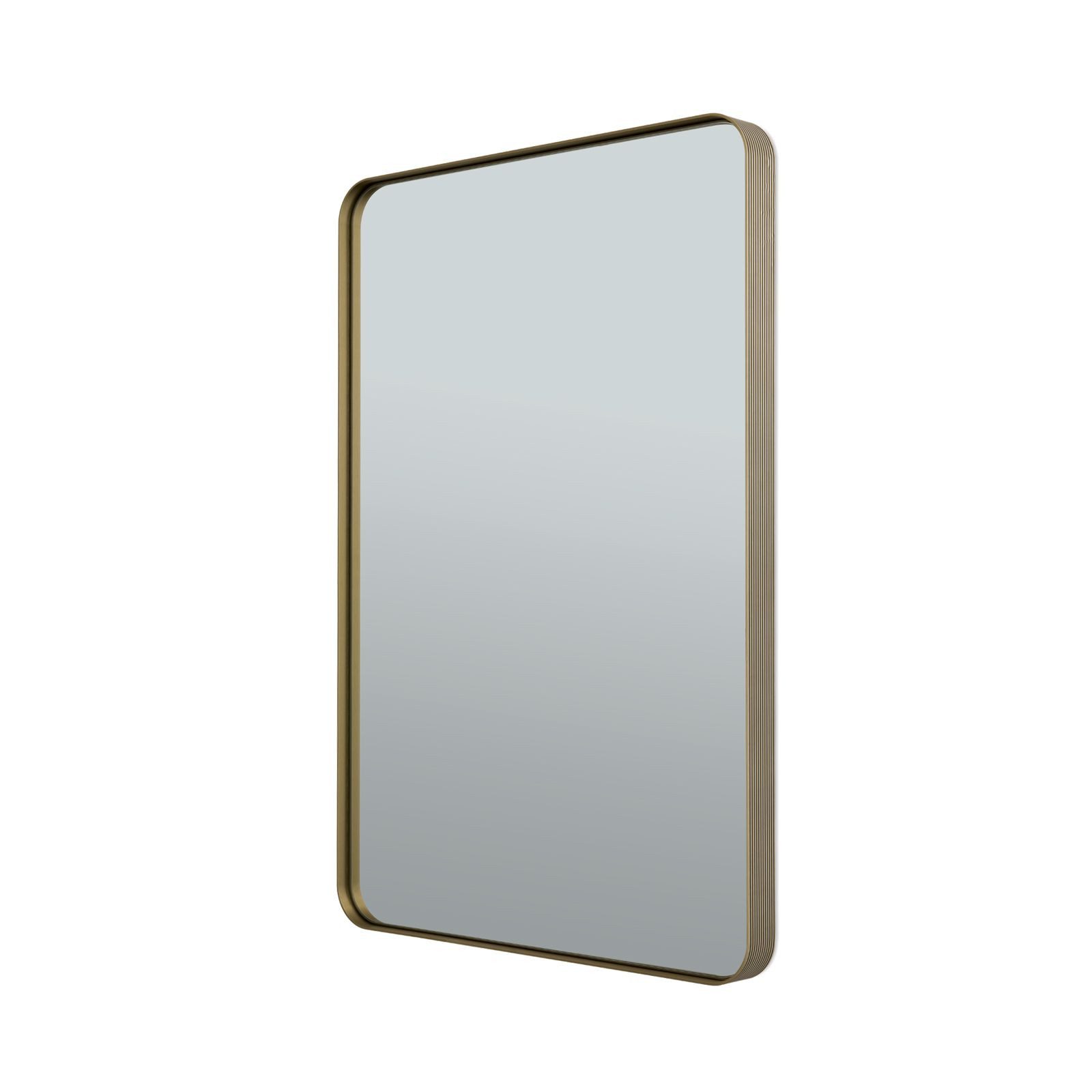 Orion Leuchten Wandspiegel Wandspiegel 61x91 cm mit Rahmen Gold-Matt Eloxiert