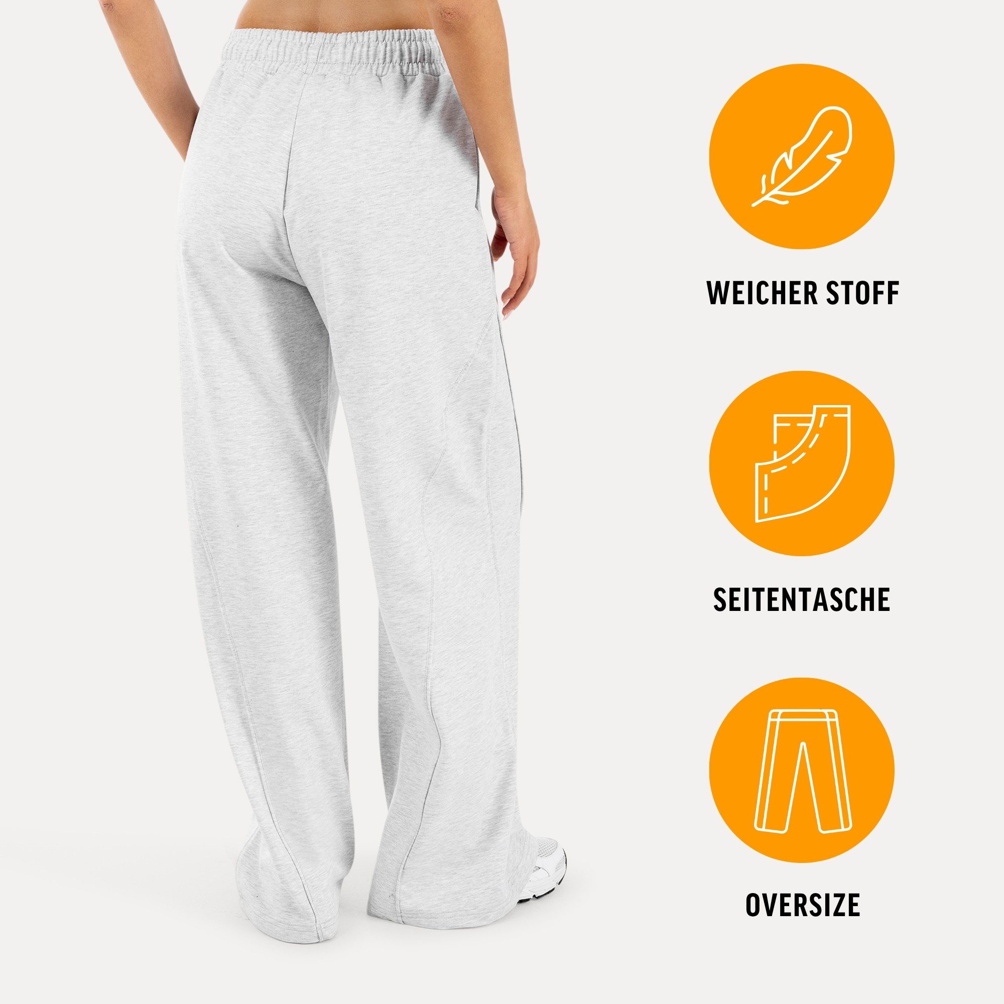 Smilodox Jogginghose Ylena, Sweatpants Damen, Loose Fit, Wide Leg mit Tunnelzug, Sport Elastischer Bund, Kordelzug, weites Bein, Logo, Gym & Homewear
