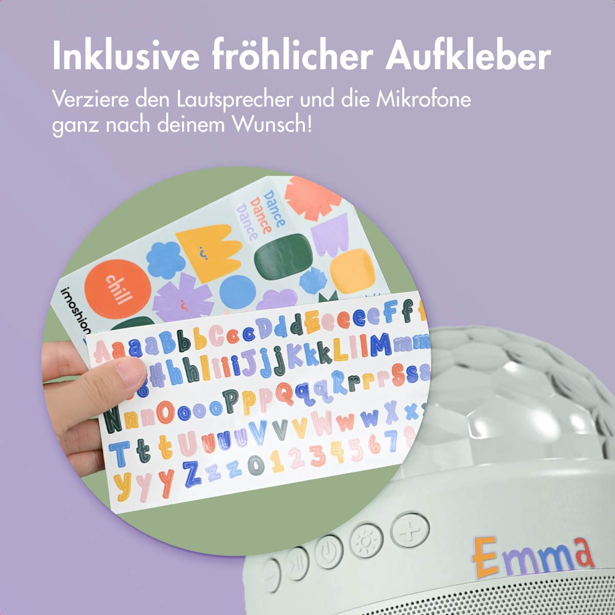 imoshion imoshion Sing & Shine Karaoke-Set - Lautsprecher und 2 Mikrofone - Lav Karaoke-Maschine – Bild 5 von 5